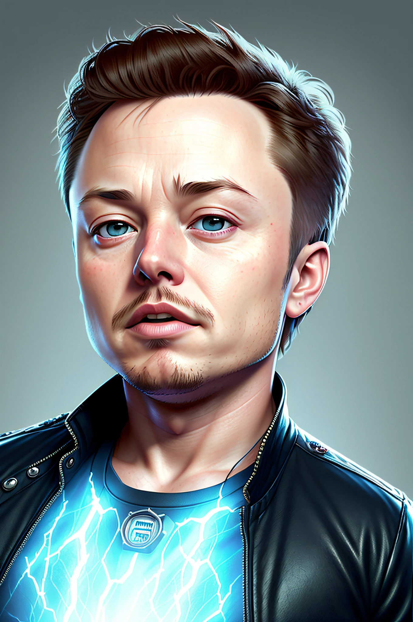 (CBZBB: 1.25), illustration portrait of cute Elon Musk, art station, CGI_Animation, one,