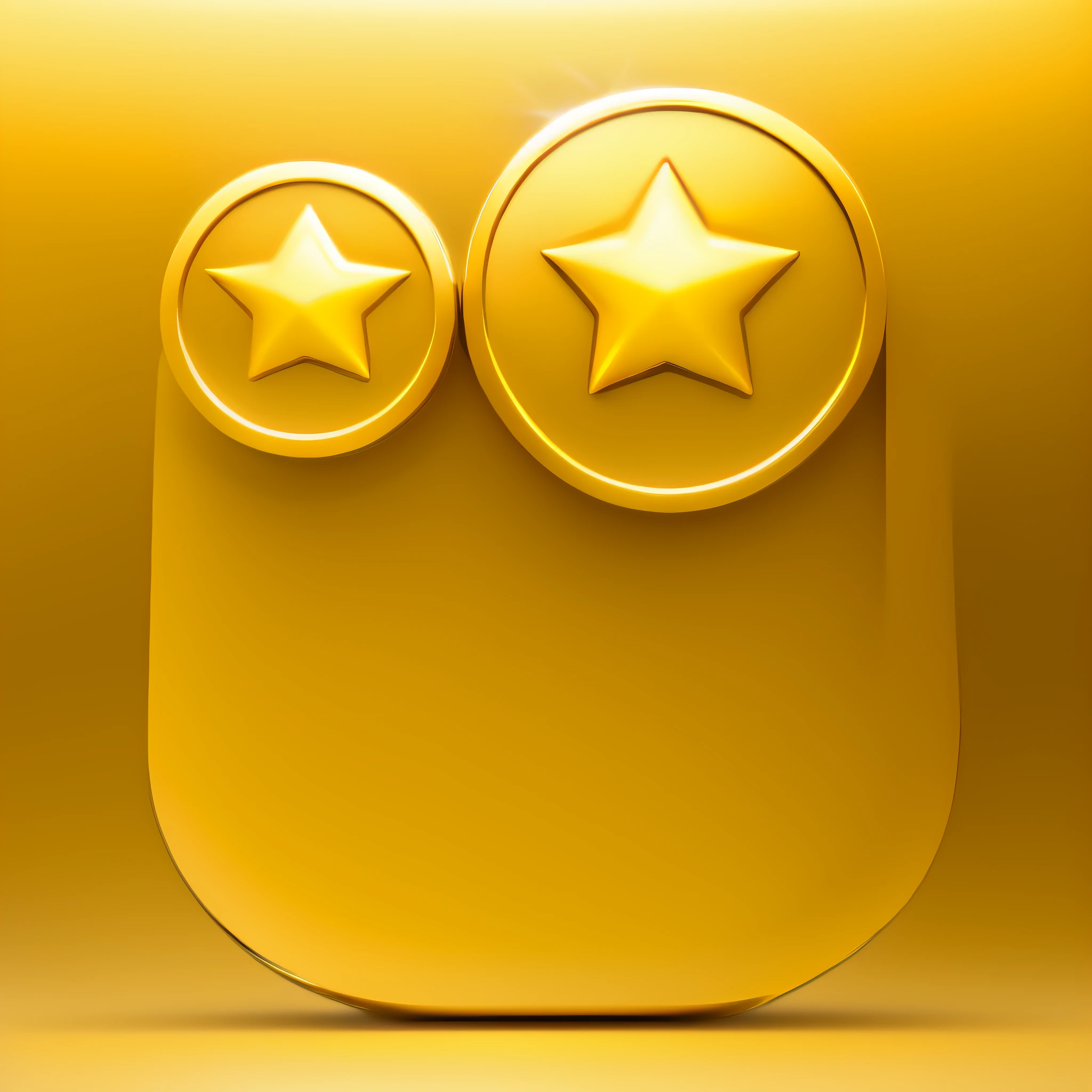 An icon, (masterpiece, top quality, best quality, official art, beauty and aesthetics: (gold coin coin center with a star icon)), game icon, masterpiece, HD transparent background, 3D rendering 2D, volumetric light, materialization, blender loop