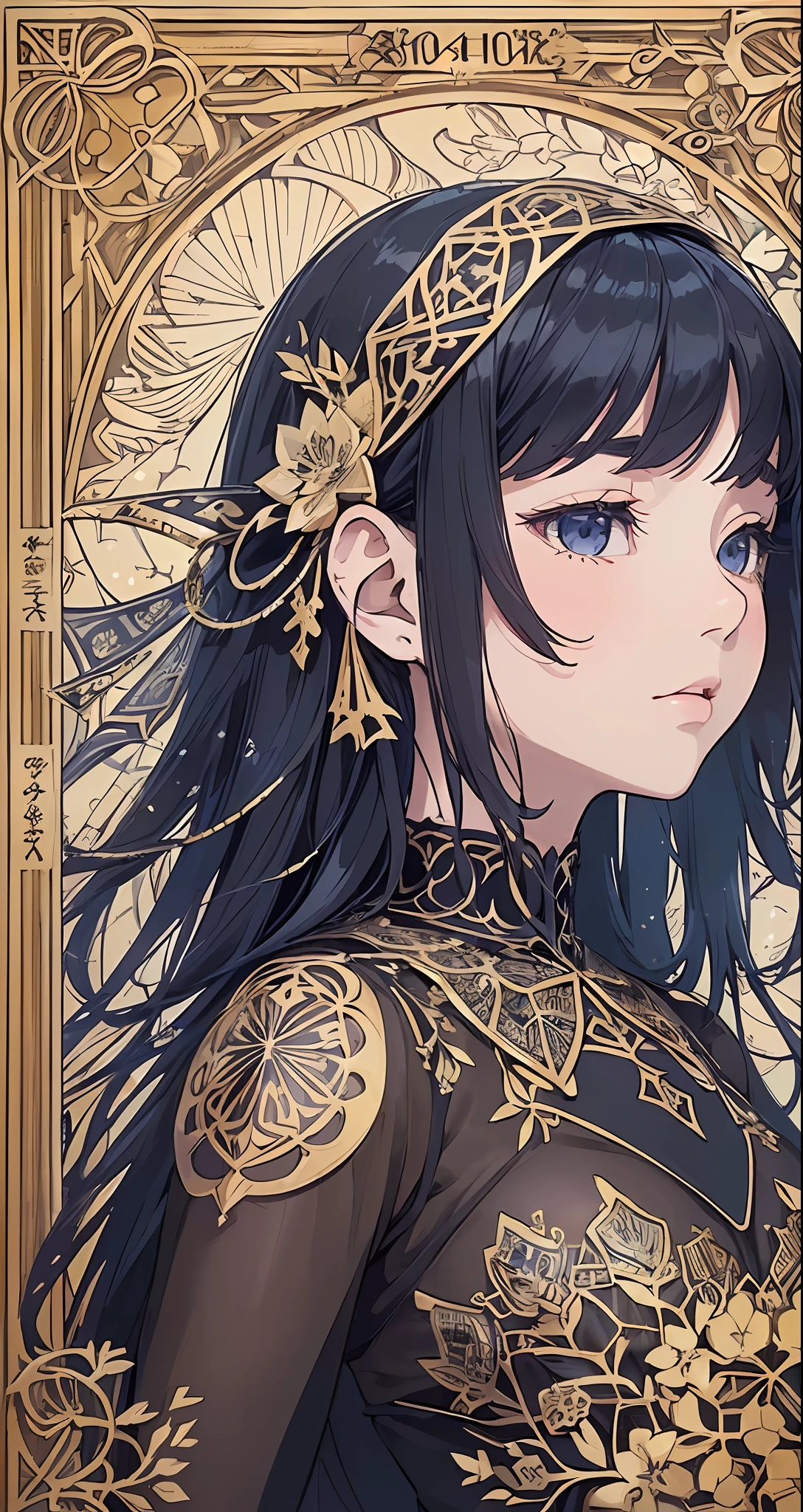 PerfectNwsjMajic, (((Cutout)), kuusoogai, (Masterpiece, Top Quality, Best Quality), 1girl, (Headshot: 1.5), Shape, Intricate Design, Delicate Pattern, Shadow Box Frame, Silhouette, Kirigami, Cheren Schnitte, Spread Image, Fairy Tale World, Fantasy --auto --s2
