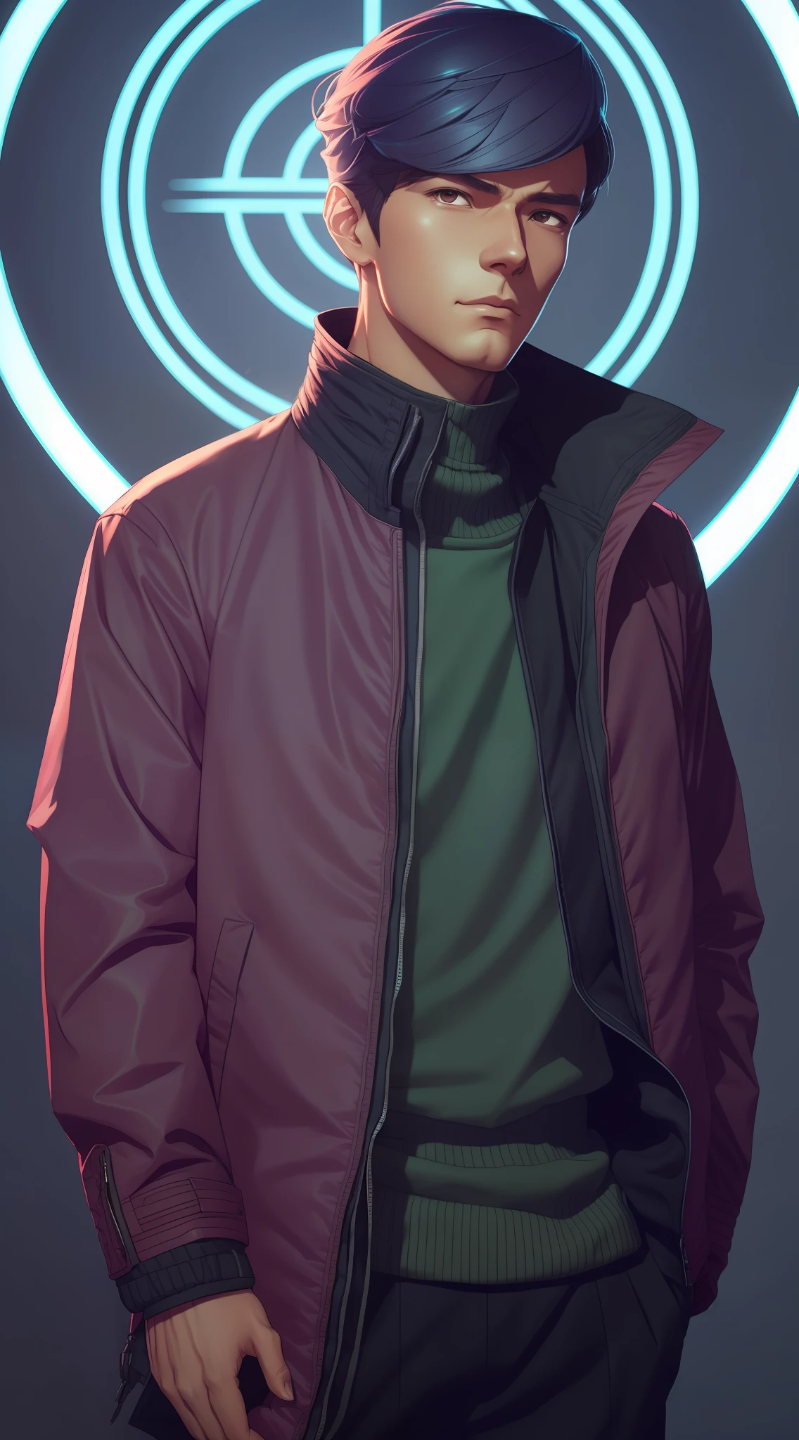 man with a jacket on, moebius + loish + wlop, ross tran and bayard wu, neoartcore and charlie bowater, ross tran and michael whelan, ross tran 8 k, charlie bowater character art, inspired by Yeong-Hao Han, highly detailed exquisite fanart, inspired by Kanō Naizen