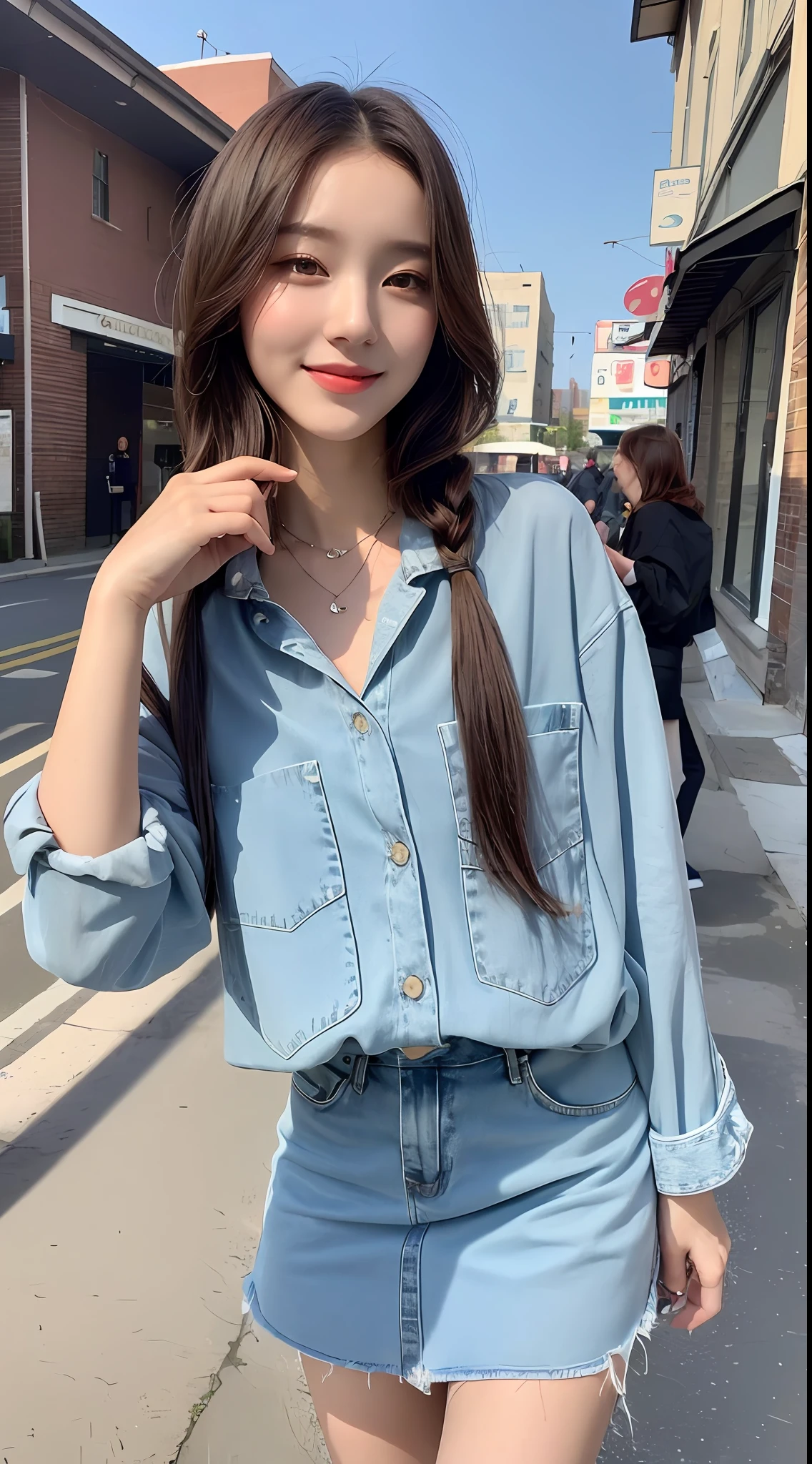 ((Best Quality, 8K, Masterpiece: 1.3)), 1girl, Slender Beauty: 1.3, (Hairstyle Casual, Full Body: 1.2), Clothes: 1.1, Super Fine Face, Fine Eyes, Double Eyelids, Smile, Outdoor
