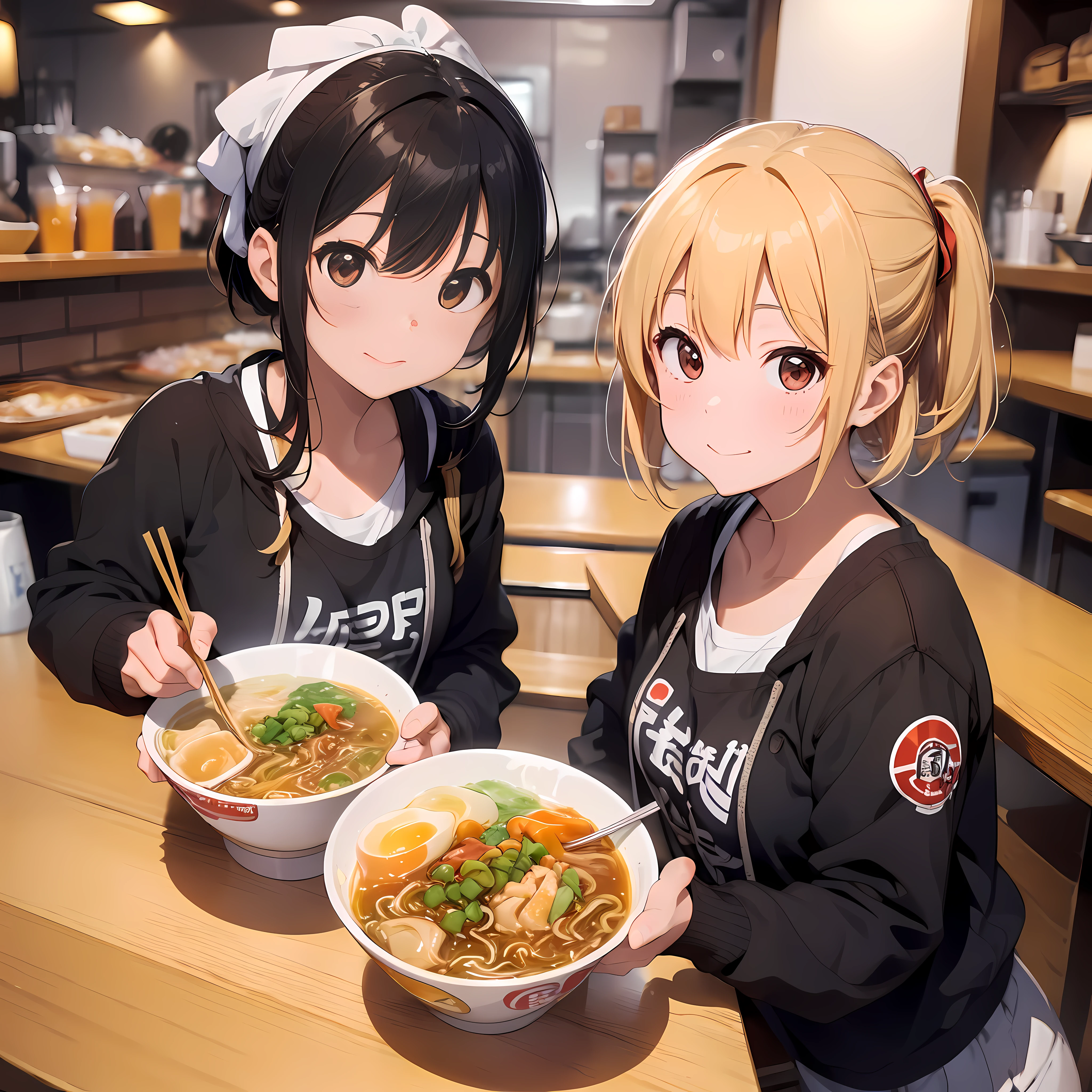 1. Choose ramen: Share your favorite style and taste with each other. If you look at the menu together and discuss and choose which ramen to order, you will have a more enjoyable time.
	2. Topping trade: Share a bowl of ramen and swap the toppings. By trying each other's toppings, you may discover new flavors and surprises.
	3. Ramen Evaluation Battle: Let's evaluate each ramen based on the thickness of the soup, the texture of the noodles, and the combination of toppings. You can come up with unique evaluation criteria and have fun while laughing.
	4. Ramen photography: Let's take a picture together while thinking about fashionable angles and lighting to take beautiful ramen photos. It's fun to post on social media.
	5. Ramen Talk: Let's deepen the conversation about ramen. You can talk about your favorite ramen shop and memories of ramen, and find common interests and preferences.