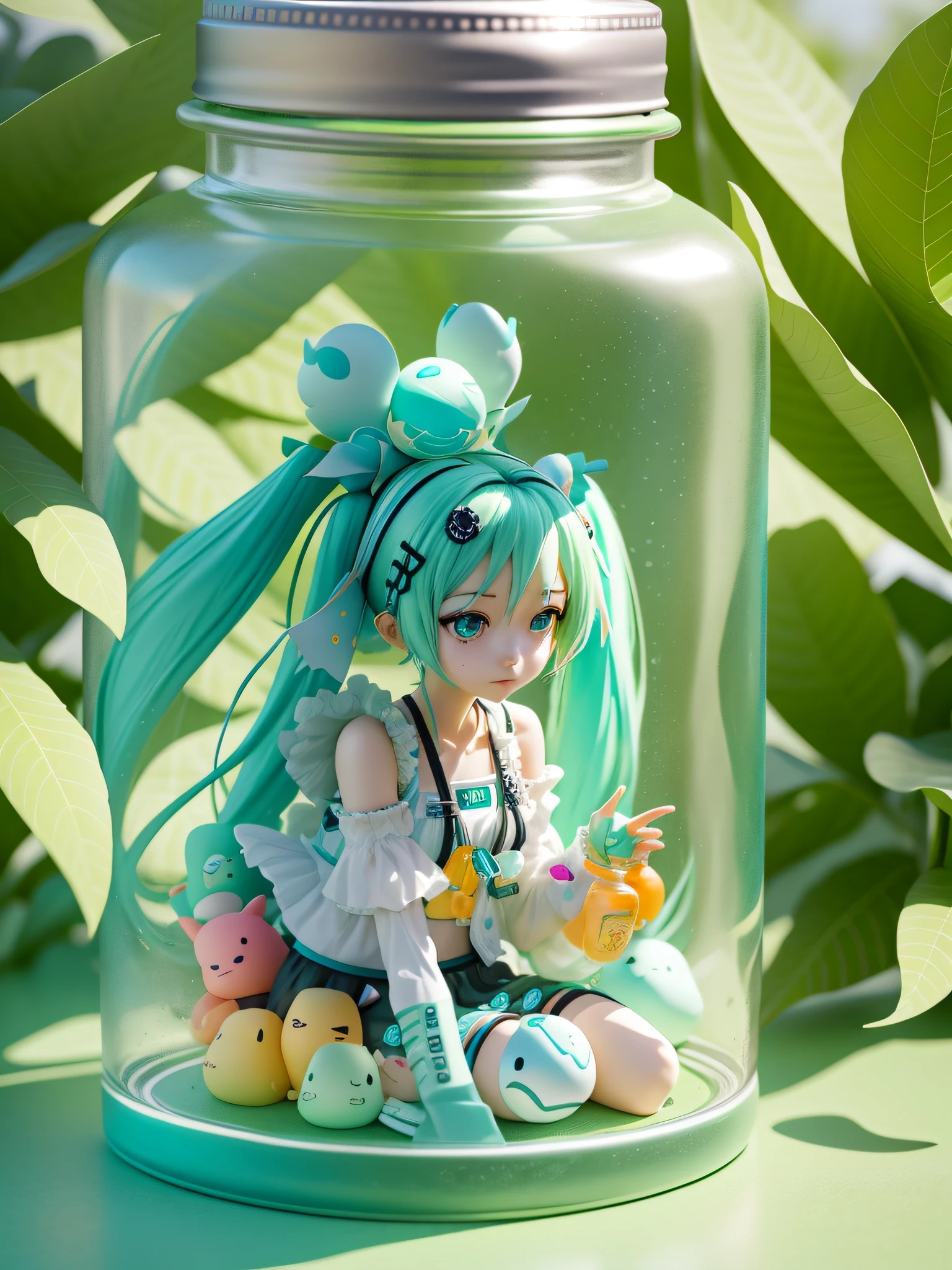 hatsune miku, inside jar, gacha