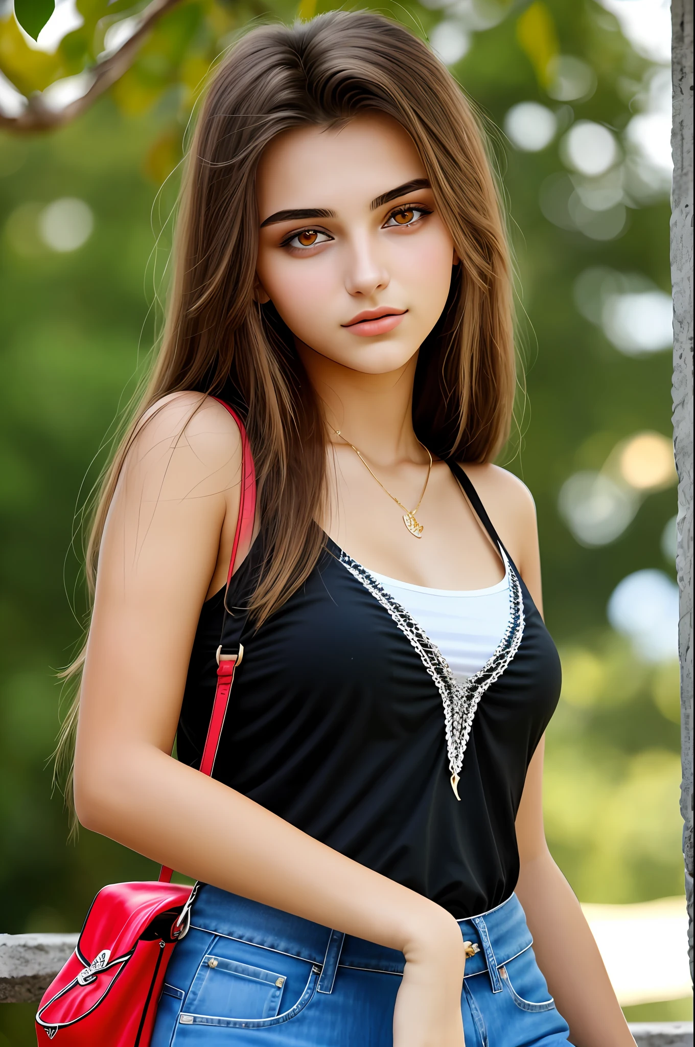 An 18-year-old, attractive and beautiful Albanian girl with striking features.
