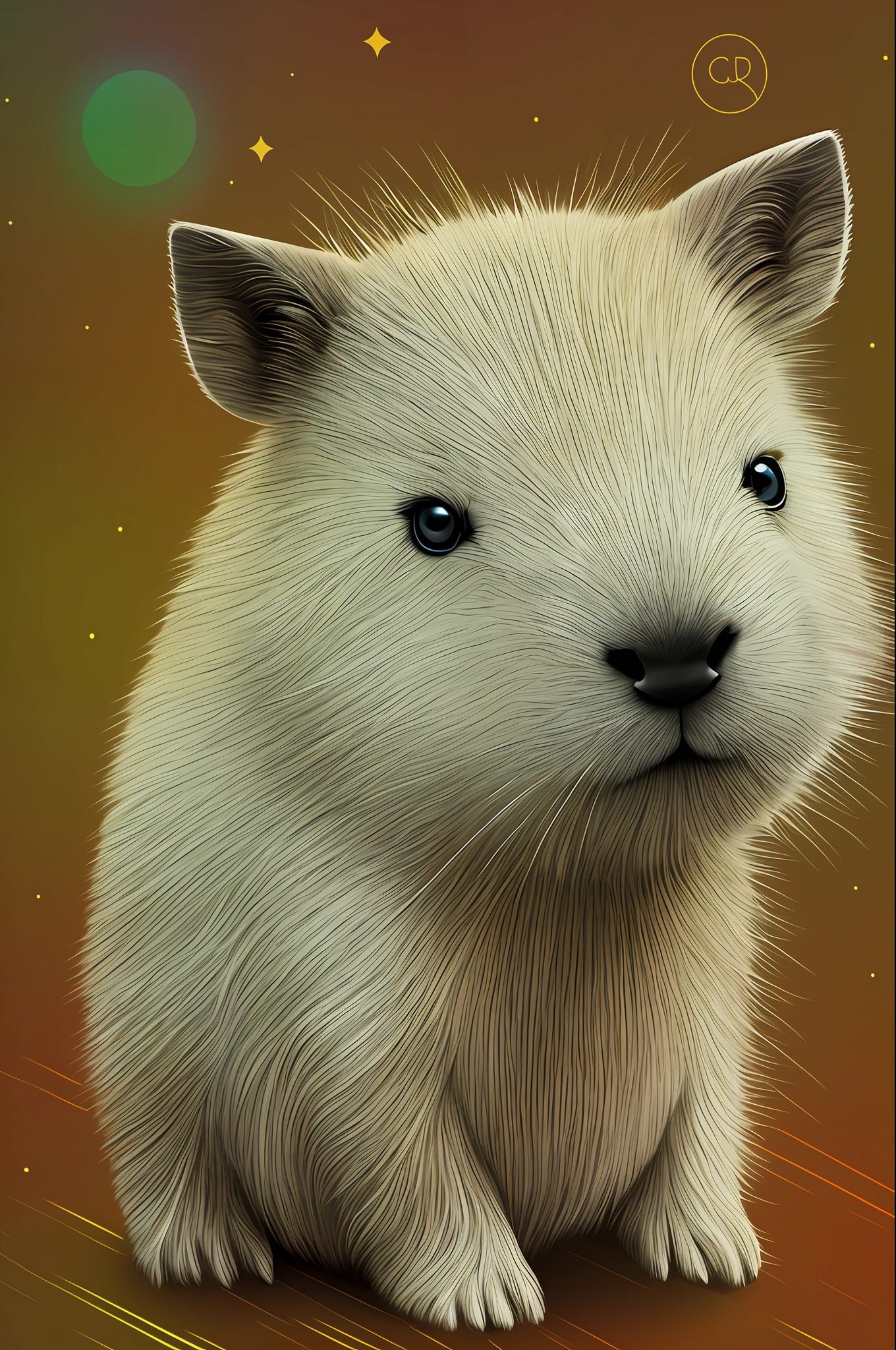 cute little surreal white capybara with colored eyes, realistic, logo design, cartoon, cinematic light effect, glamour, 3D vector art, cute and quirky, art fantasy, bokeh, hand drawn, digital painting, soft light, isometric style, 24K resolution, optical rendering, high purity, vector images, optical masterpiece, professional photography career, spatial context --auto --s2
