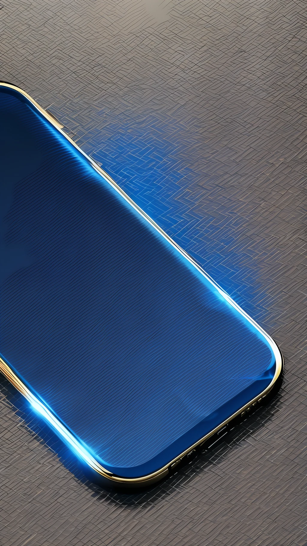 broken iphone, futuristic backdrop, dark blue and gold --auto --s2