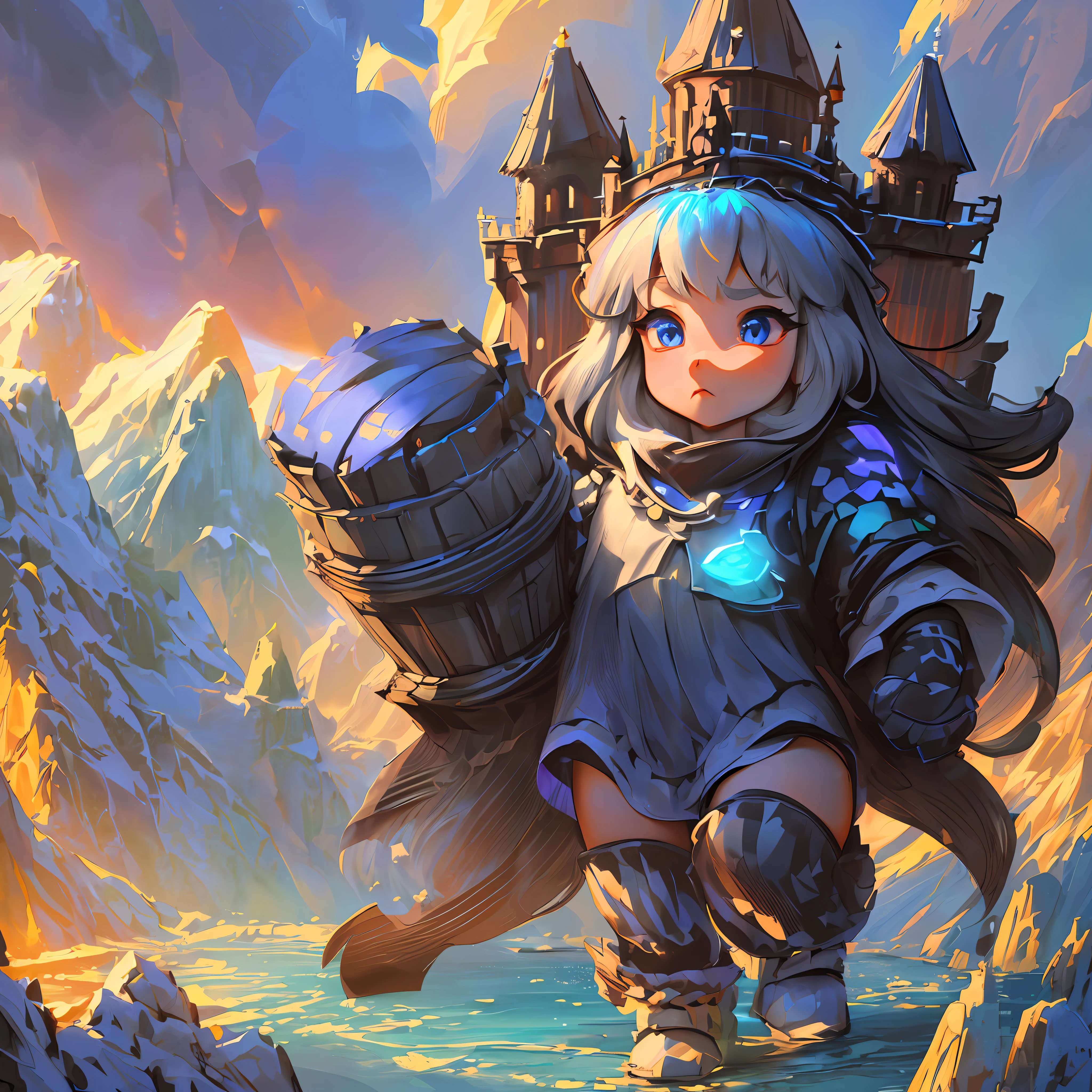 (extremely detailed CG unity 8k wallpaper,masterpiece, best quality, ultra-detailed), (best illumination, best shadow, an extremely delicate and beautiful), (dwarf-like castle:1.2) on a (majestic mountain:1.1) with a (long bridge), (diverse army:1.3) with (multicolored armor+weapons:1.2), (fierce faces:1.1+lip curl:0.9), (marching:1.1), (dramatic sky:1.1).
