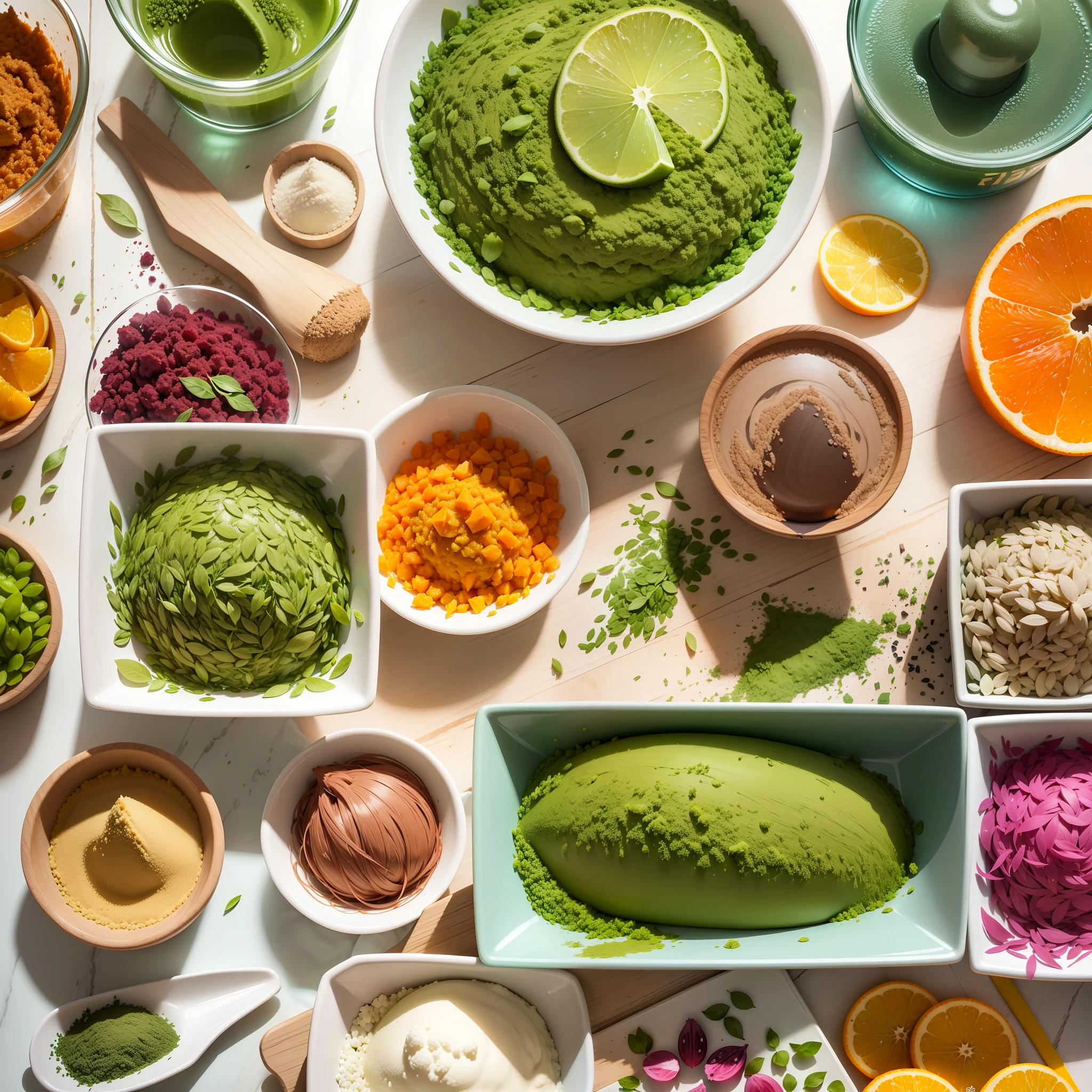 create a horizontal image divided into 10 parts, in each part needs to contain the ingredient as listed below
Agar-Agar
Psyllium (Ovatae plantation)
Spirulina
Beet fibre
Chromium
Chlorella vulgaris
Chia flour
Moro orange extract
Insulin
Vitamin B12 (cobalamin) --auto --s2