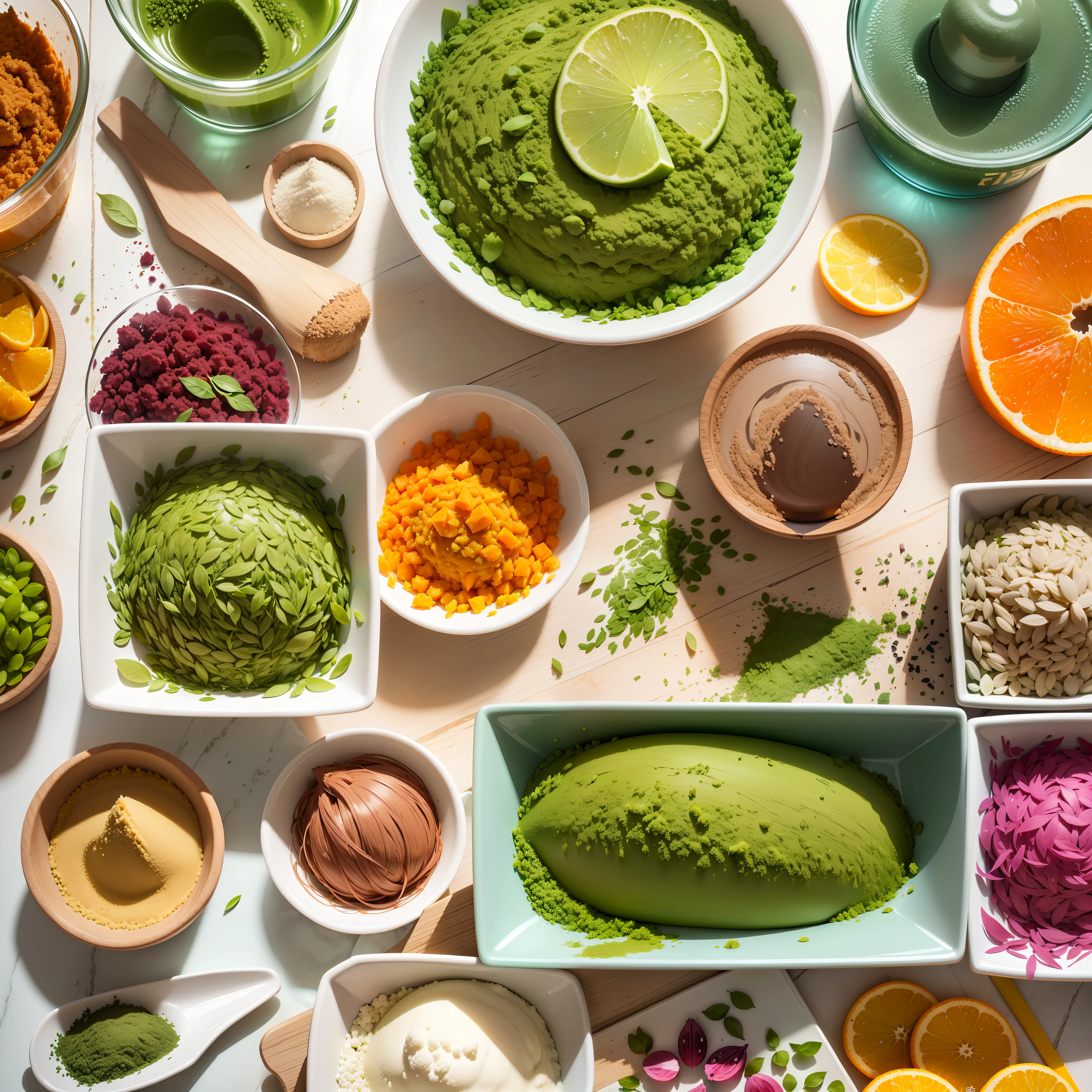 create a horizontal image divided into 10 parts, in each part needs to contain the ingredient as listed below
Agar-Agar
Psyllium (Ovatae plantation)
Spirulina
Beet fibre
Chromium
Chlorella vulgaris
Chia flour
Moro orange extract
Insulin
Vitamin B12 (cobalamin) --auto --s2