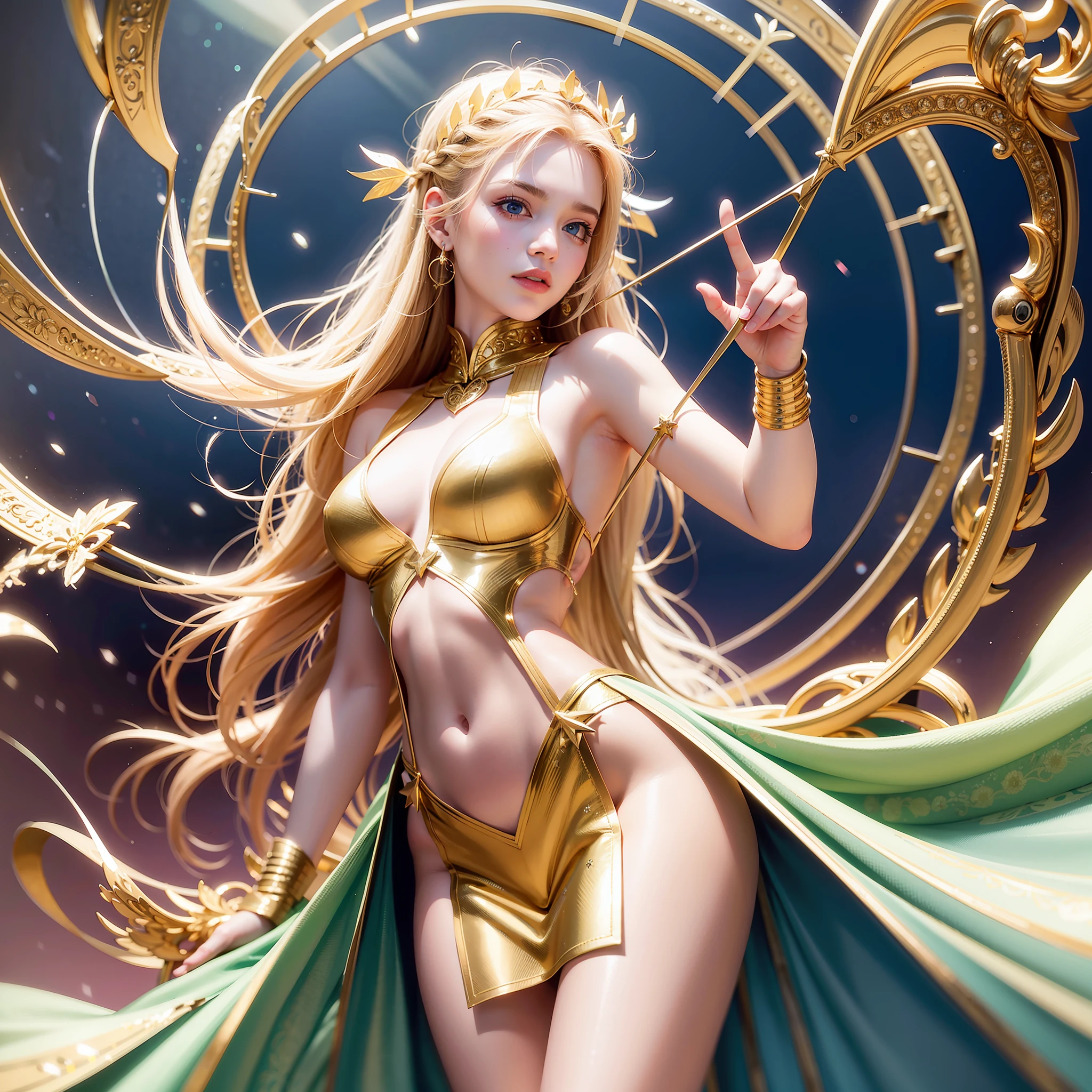blonde, starry, decoration, background harmoniously