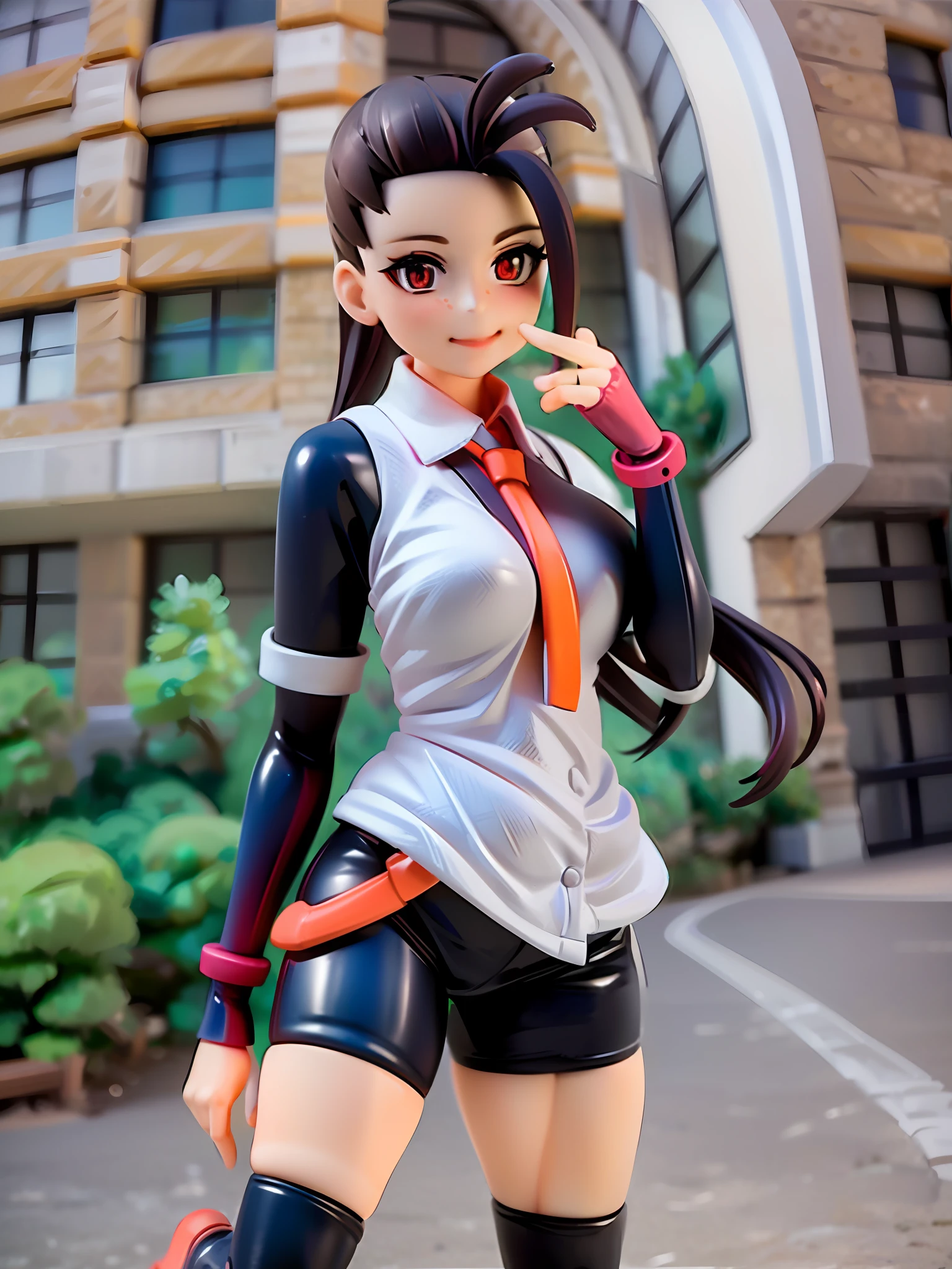 nemona, white shirt,orange necktie, (orange shorts) ,black pantyhose, sneakers,black glove,1girl,chibi, [realistic], [3d], (3dcg), ((octane render)), smile, full body,hand up,ultra detailed light and shadow
BREAK
(8k, RAW photo, best quality, masterpiece:1.2), ultra high res, (((realistic, photo-realistic))), professional lighting, detailed lighting, professional photography, fisheye, dynamic angle, high quality, high res, extremely detailed, bloom
BREAK
depth of field, sketch, sharp focus, soft lighting, good composition, god light highlight, detailed, (((photorealistic details))), detailed skin, to8contrast style