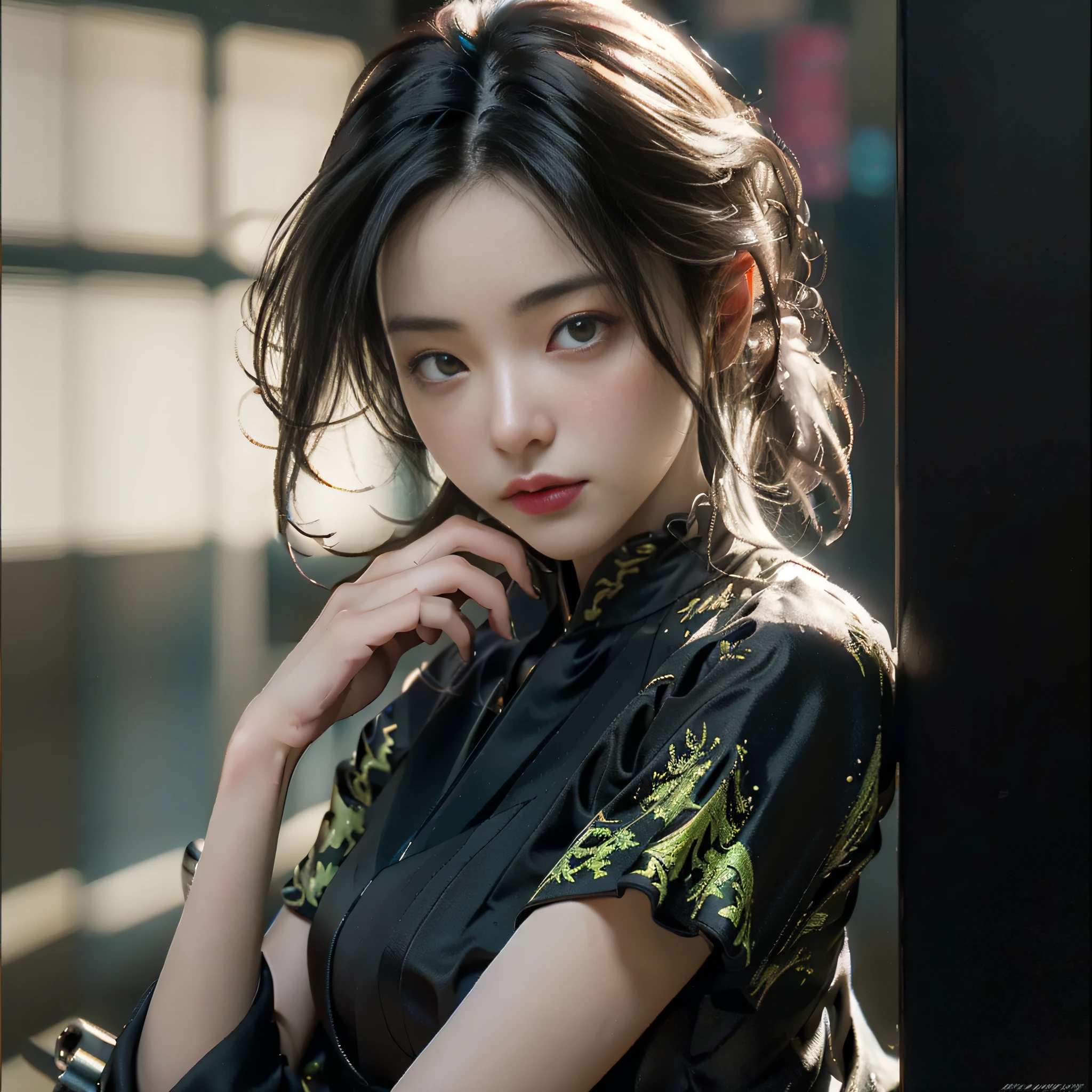 ((best quality, best quality)), ((masterpiece)), (details:1.4), high resolution, images of beautiful cyberpunk women, fullbody, hdr (high dynamic range), ray tracing, nvidia rtx, super resolution, unreal 5, subsurface scattering, pbr texturing, post-processing, Anisotropic filtering, depth of field, maximum clarity and sharpness, multi-layer textures, albedo and specular maps, surface shading, accurate simulation of light-material interactions, perfect proportions, detailed eye, Octane rendering, two-tone lighting, wide aperture, low ISO, white balance, Rule of thirds, 8K RAW,