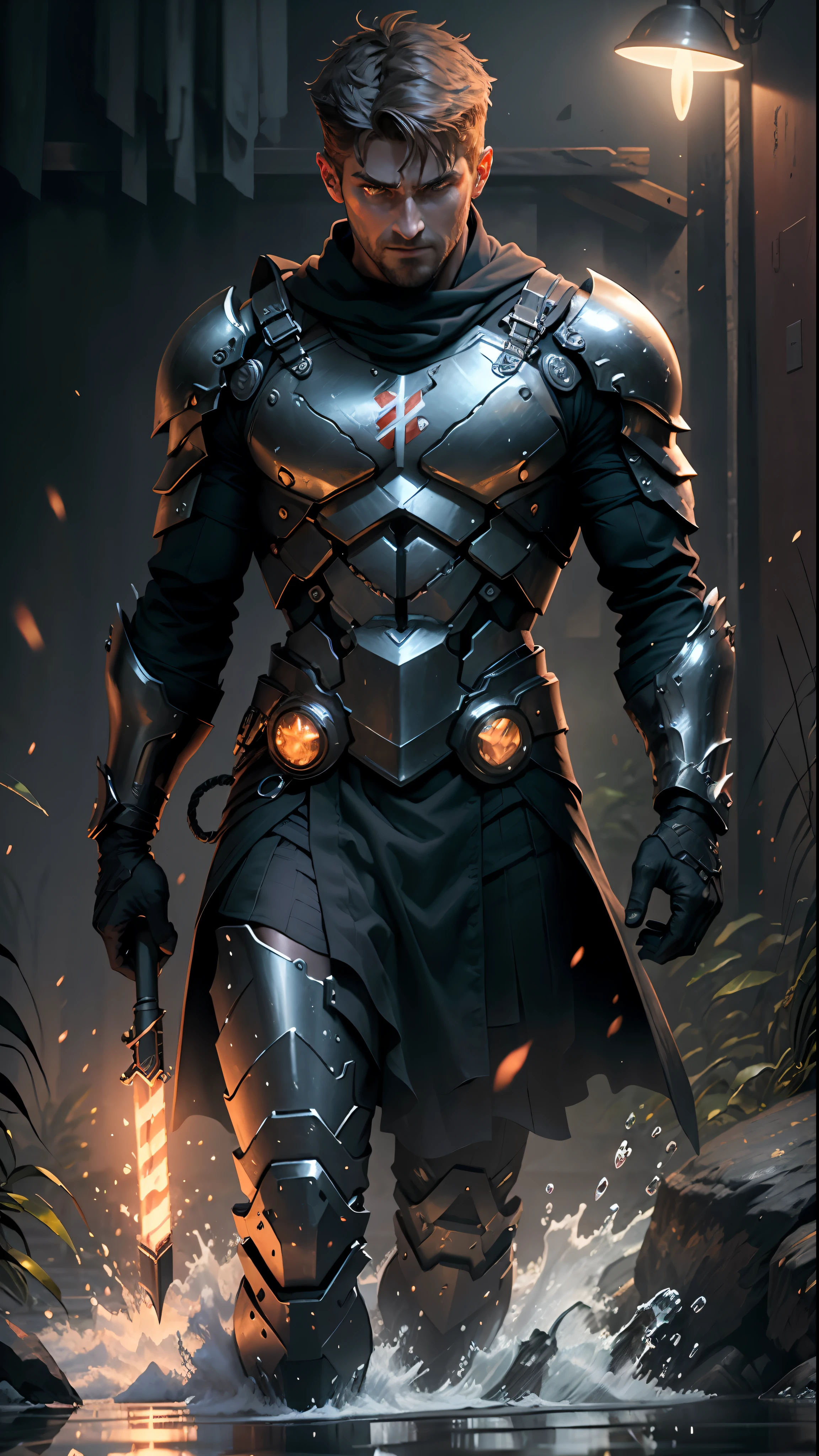 **3D look, A stunning full body portrayal of gerrard butler as leonidas in the 300 movie in the midst of an intense nighttime battle. Nightmare. Japanese style. Cyberpunk. lightning. The dynamic composition showcases the powerful, fluid movements, with muted hues that heighten the dramatic action. impressive, surreal, cinematic lighting, cinematic photoshot, extremely detailed and complex, VFX volume fog around, nighttime, super max, surreal, super detailed, high contrast, Rtx on, Hdr, photography, realistic, dof on, fov on, motion blur, lens flares on, 50mm Prime f/ 1. 8, White balance, Super resolution, Megapixel, ProPhoto RGB, VR, high, epic, Rear half lighting, Lights background, natural lighting, incandescent light, fiber optic, mood lighting, cinema lighting, studio lighting, soft illumination, volumetric, contrast, dark lighting, accent lighting, projection global illumination, Screen space global illumination, Ray tracing global illumination, Red fringing light, 45% cold color grading, Optics, Scattering, Glow, Shadows, hyperrealism, Caustic water, refraction water, exquisite detail, intric ately - detailed, ultra - detailed photography, high - sharpness, high reflection, award - winning photograph
