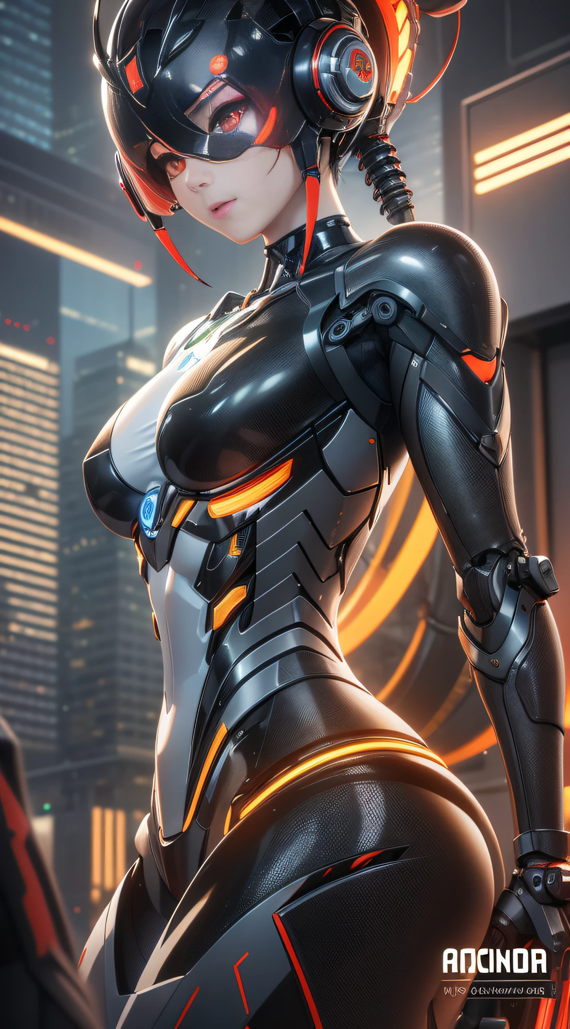 1 Mechanical Chinese Girl, Asian Girl, Clear Face, Face Optimizer, (Super Realistic Details), Carbon Fiber Mech, Bright Mecha, Perfect Blend of Any Mechanics, Full Body Shot, Global Illumination, Octane Rendering, 8K, Cool Mech, Carbon Black and Chinese Red Mixed Mecha, Metallic, Complex, Decoration Detailed, Cold, Cool Color, Highly Complex Details, Realistic Pipeline, Face the Camera, Look at the Audience, Neon Detail, Mechanical Limbs, Mechanical Vertebrae, Mechanical Cervical Vertebrae Attached to the Neck, Bright Colors , hypersaturated colors, digital art, realism style, metal wings