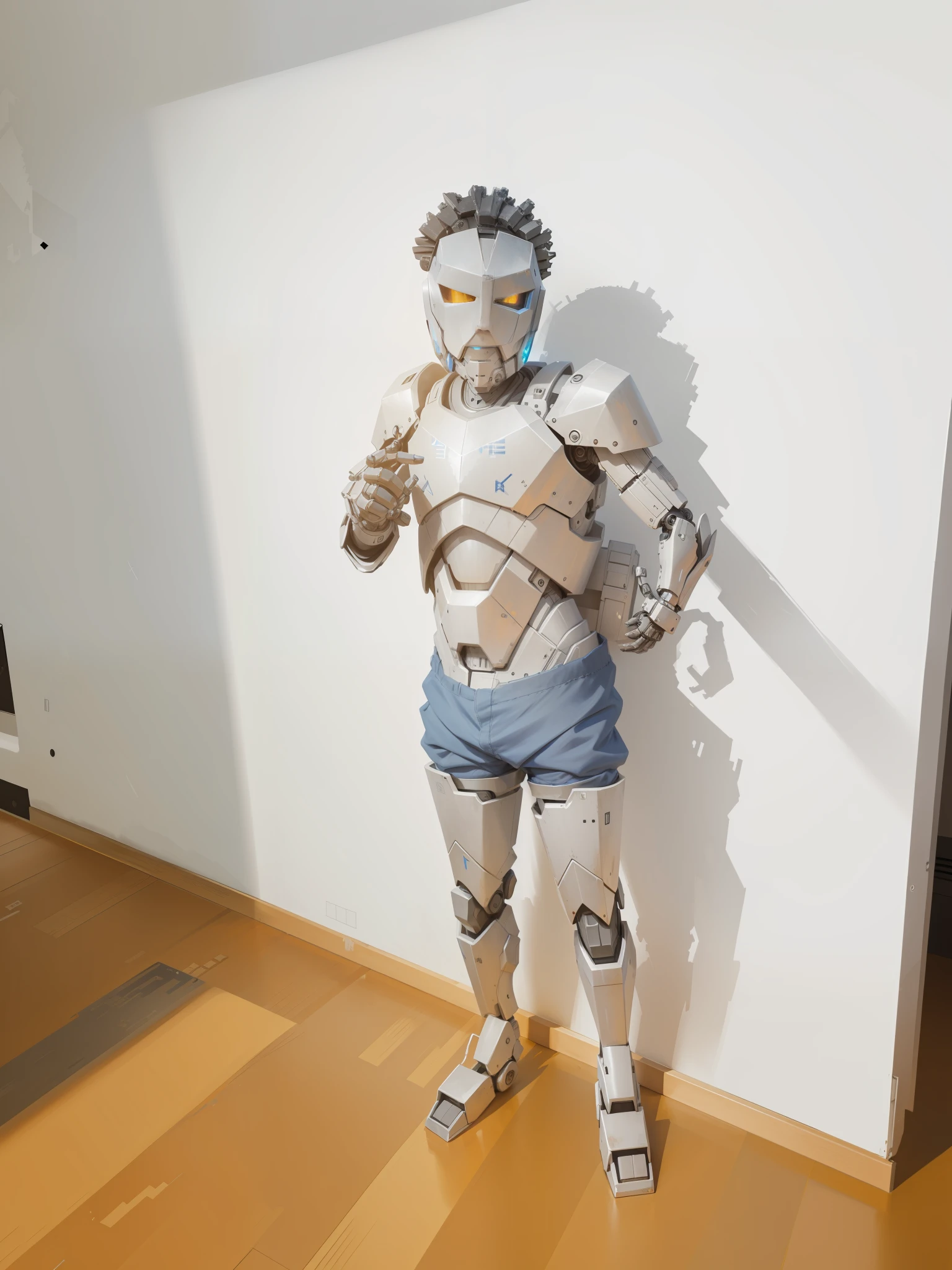 A robot head, blue gray paint, complex machine structure and parts, metal texture, battle damage, sense of technology, strong contrast lighting, black background, high definition, Transformer style,