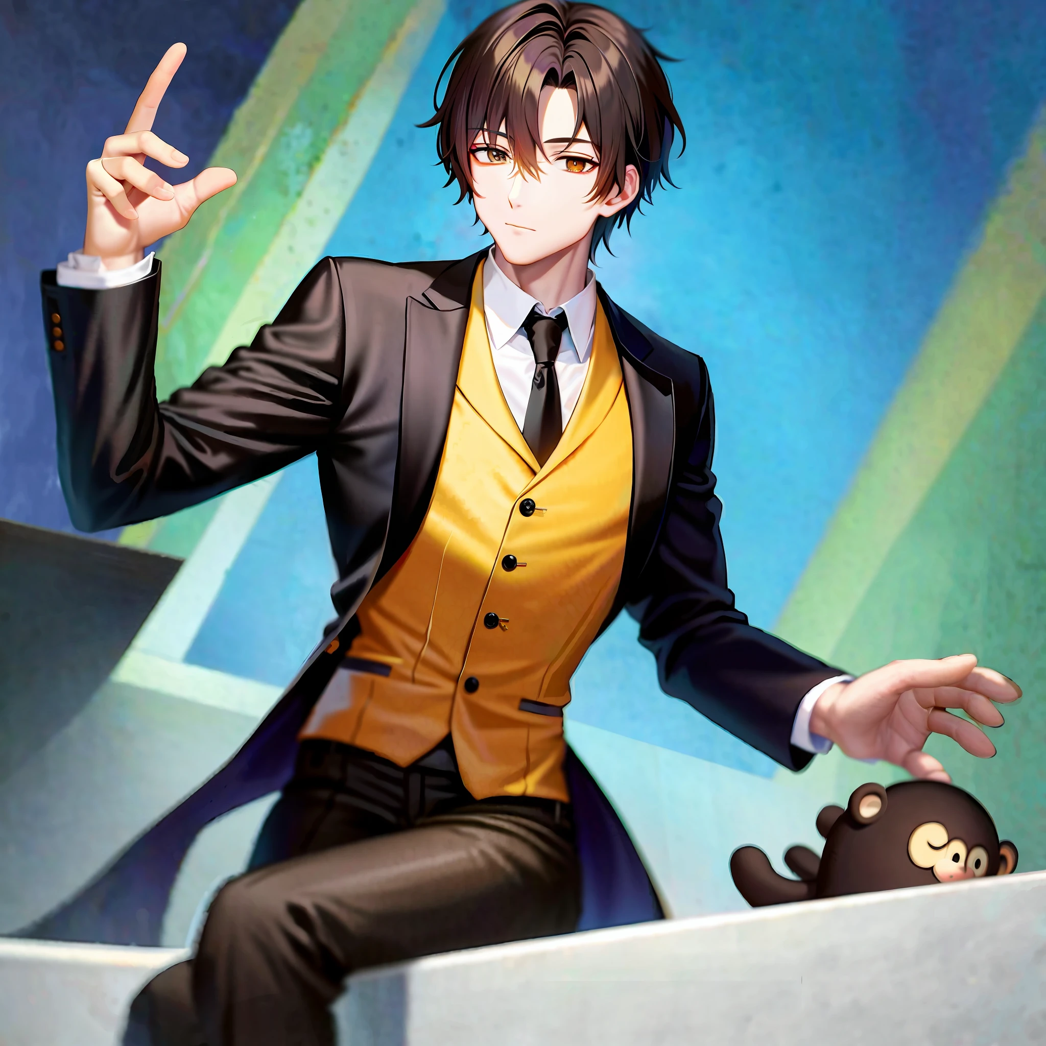 Create me a monkey in a smoking suit