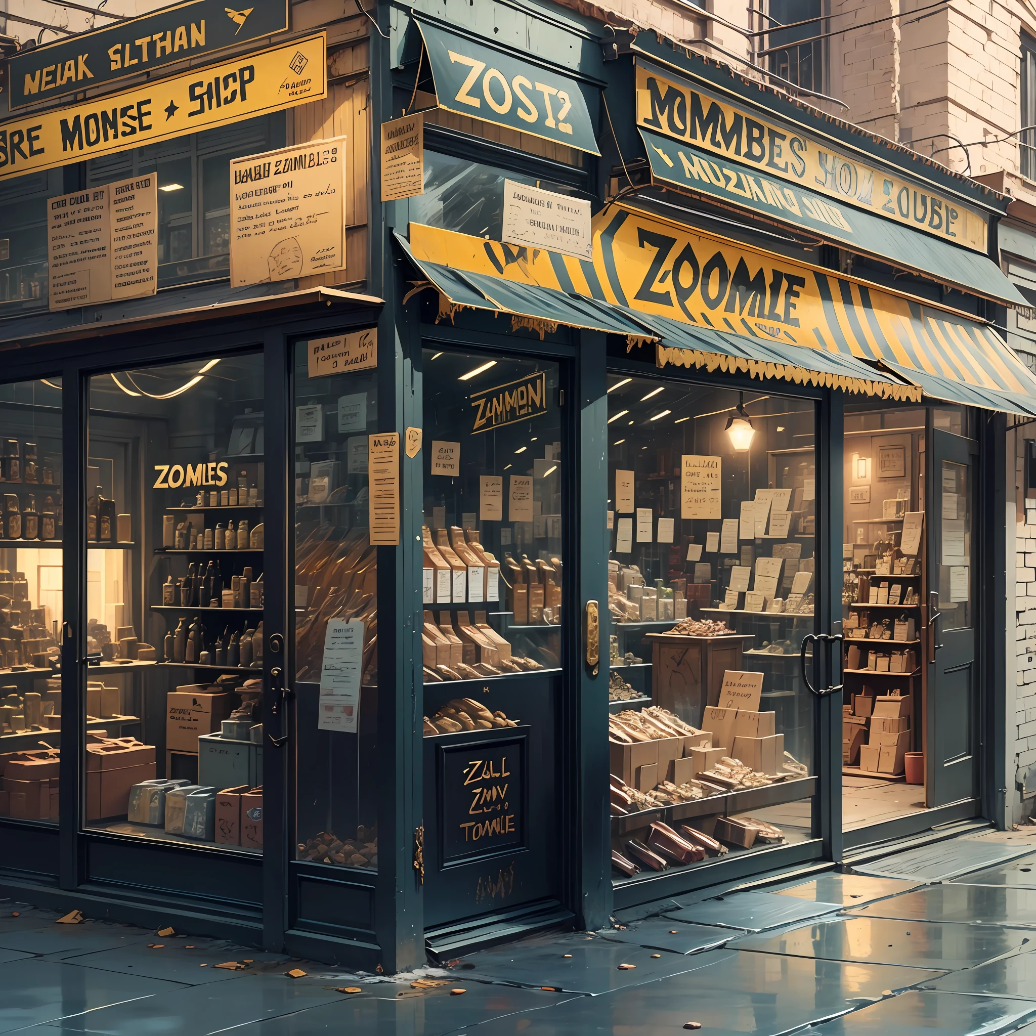 An establishment selling metals. Zombie apocalypse. Brass. Shop. --auto --s2