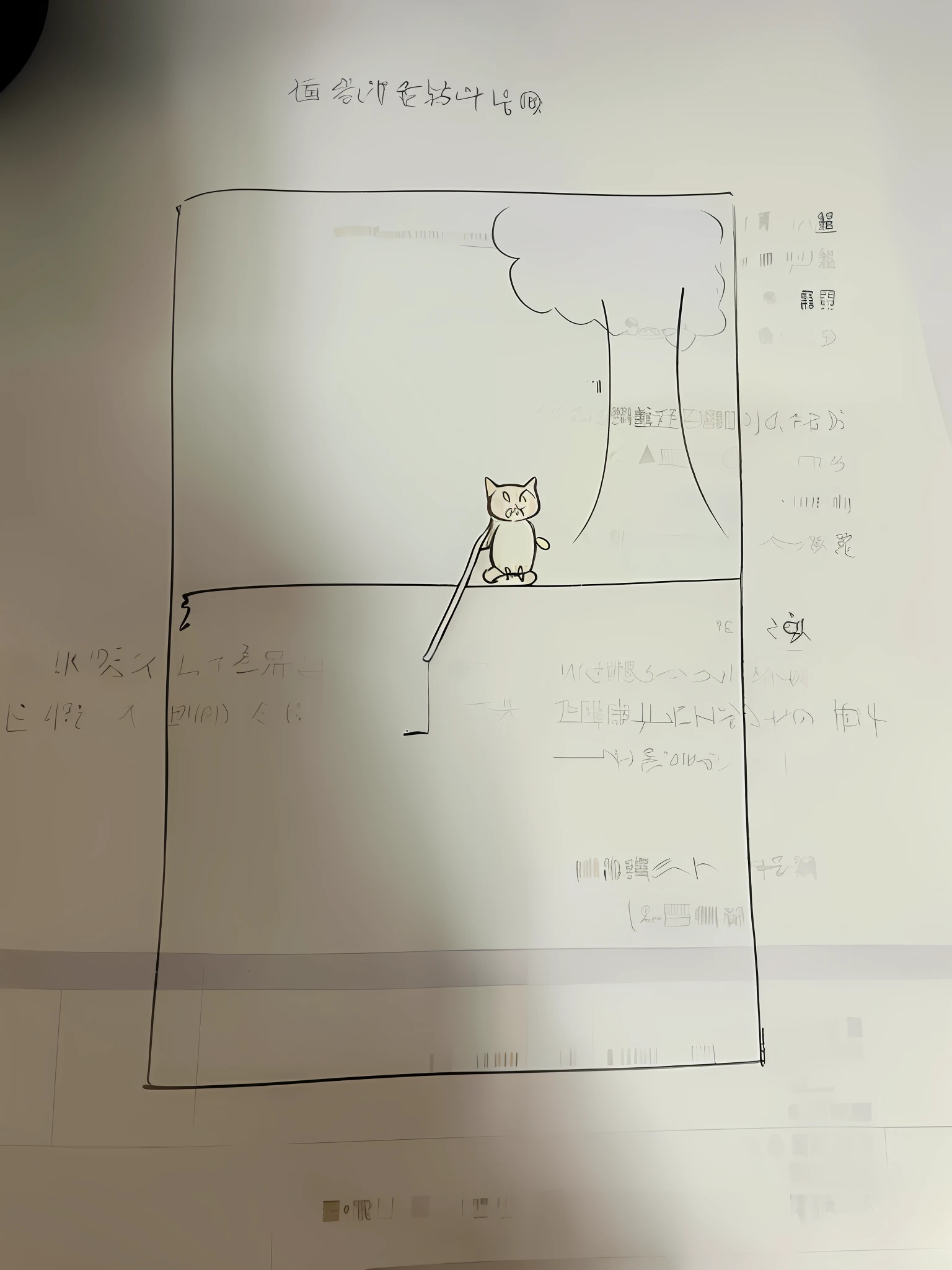 someone is drawing a picture of a cat on a piece of paper, there is a book next to the cat, simple drawing, by Mei Qing, children's book drawing, by Xia Chang, by Katsukawa Shun'ei, a drawing, the cat is walking, by Eizan Kikukawa, picture book, by Tsubasa Nakai --auto --s2