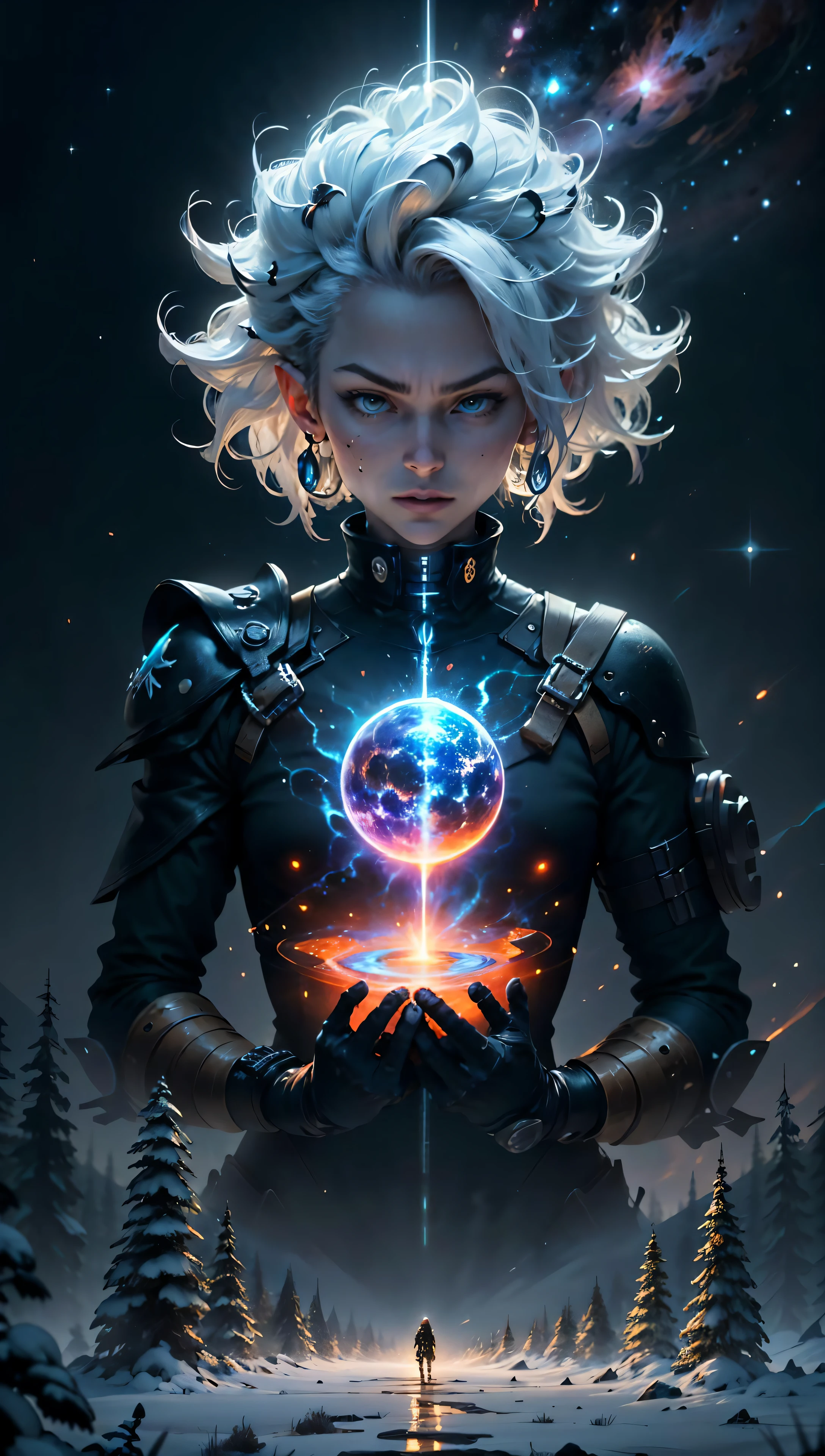 ((Best quality)), ((masterpiece)), (highly detailed:1.3), 3D, In a distant future where the boundaries between science fiction and fantasy have dissolved, the world is a tapestry of awe-inspiring wonders. Enter a universe where magic and technology coexist in harmony, shaping the destiny of civilizations across vast reaches of space.At the heart of this realm lies the Celestial Nexus, an intergalactic hub of mystical energies and technological marvels. Here, arcane knowledge intertwines with cutting-edge science, giving rise to a society where spaceships are imbued with the power of ancient spells, and technology is augmented by the mystic arts.Embark on a grand odyssey as a young explorer, destined to unravel the secrets of the Celestial Nexus. As you traverse the uncharted realms of the cosmos, encounter diverse civilizations teeming with beings who possess extraordinary abilities. From the ethereal Elven Spires, where the art of interdimensional travel is perfected, to the cybernetic enclaves of the Android Conglomerate, witness the tapestry of life as magic and technology intertwine.Unleash your latent powers as you become attuned to the energies that flow through the Nexus. Harness the ancient incantations of forgotten sorceries to propel your starship across the vast expanse of the cosmos. Engage in epic battles against cosmic abominations and interstellar tyrants, wielding enchanted weapons infused with futuristic enhancements.As you delve deeper into the enigmatic realms of the Celestial Nexus, uncover the origin of this harmonious fusion of magic and technology. Discover the ancient prophecies that foretell a cataclysmic event threatening to tear apart this delicate balance. Unite with a band of extraordinary beings, each possessing their own blend of magical aptitude and technological expertise, to embark on a perilous quest to save the Nexus from imminent destruction.In this epic saga, your choices will shape the fate of worlds, as the boundaries between science and sorcery blur. Will you strive to maintain the delicate equilibrium between magic and technology or plunge headlong into uncharted territories, seeking to redefine the very fabric of reality?Prepare to be enthralled by the limitless possibilities of the Celestial Nexus, where science fiction and fantasy meld into a sublime symphony of adventure, where the cosmos itself becomes the canvas for your journey,HDR (High Dynamic Range),Ray Tracing,NVIDIA RTX,Super-Resolution,Unreal 5,Subsurface scattering,PBR Texturing,Post-processing,Anisotropic Filtering,Depth-of-field,Maximum clarity and sharpness,Multi-layered textures,Albedo and Specular maps,Surface shading,Accurate simulation of light-material interaction,Perfect proportions,Octane Render,Two-tone lighting,Low ISO,White balance,Rule of thirds,Wide aperature,8K RAW,Efficient Sub-Pixel,sub-pixel convolution,luminescent particles,