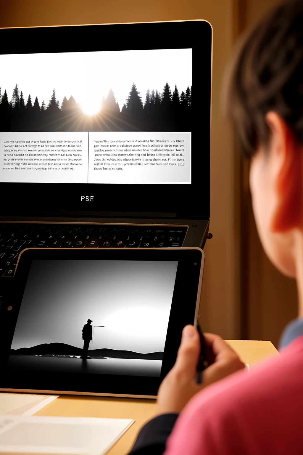 Create an image of a narrator