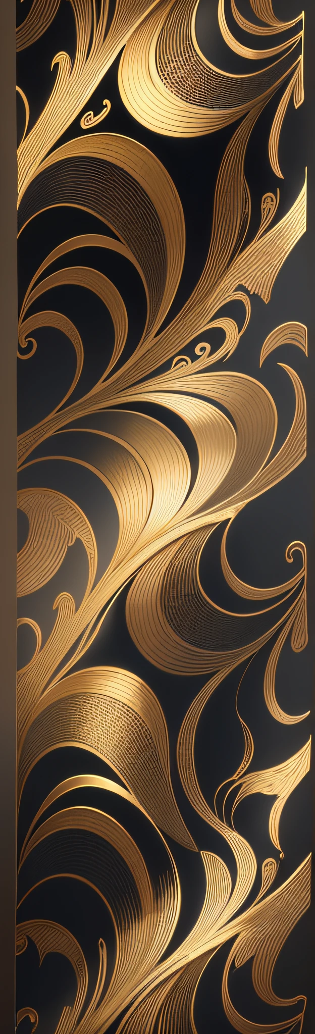 High-end gold note pattern on a black background --auto --s2