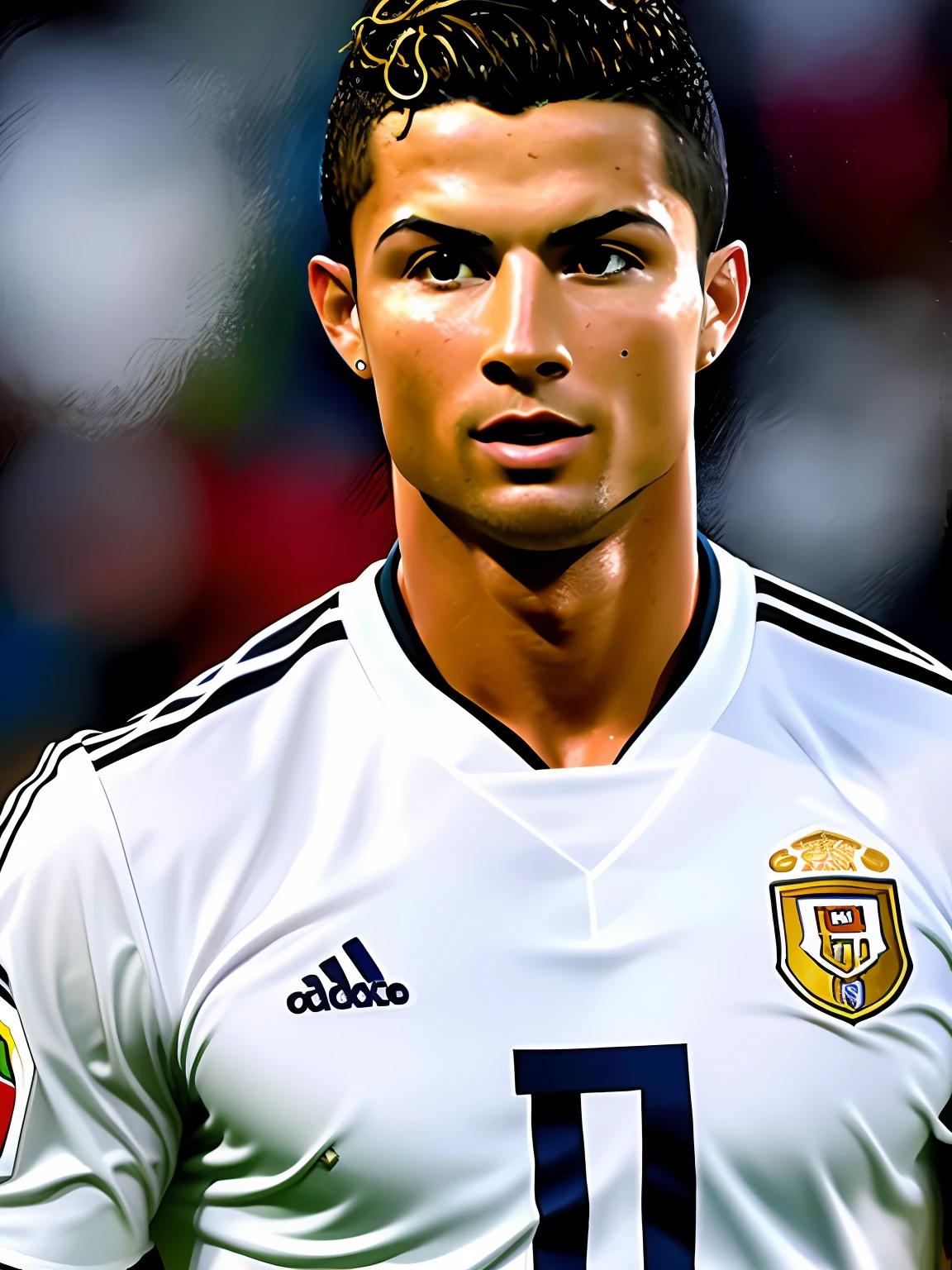 Create an oil painting of Cristiano Ronaldo