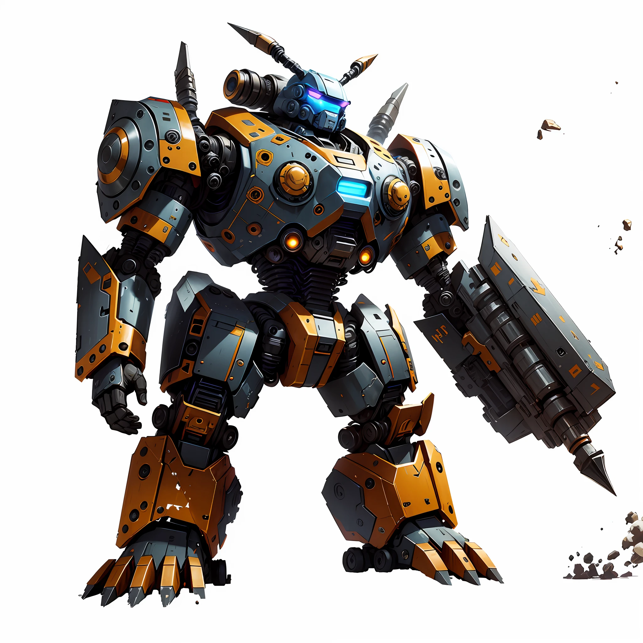 there is a robot that is standing in the air, mech, mecha animal, comic book style battlemech, battlemech, big mecha, an anime large mecha robot, mega humanoid mech, tremendous mecha robot, mecha, cool mecha style, battle mech, mech concept art, full body mech, mech robot, mecha warrior --auto --s2