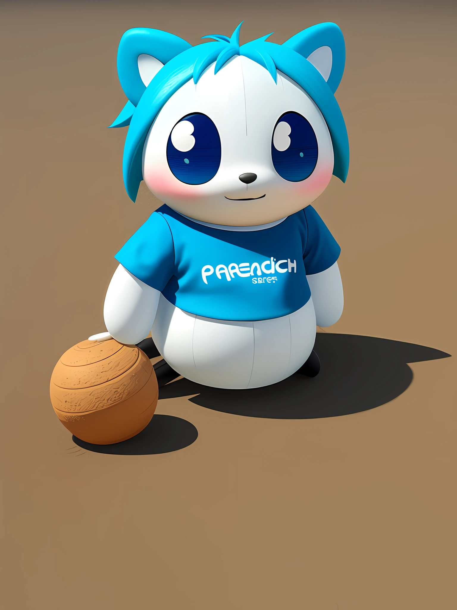 (Ant), cute blue hair, short legs, cute, big round face, big eyes, lying on all fours with mouth open and stretching, wearing a beach shirt, 2k, 4k, FHD, art, cg, realistic, Unreal Engine, real light and shadow, beautiful rich colors, amazing details, masterpiece