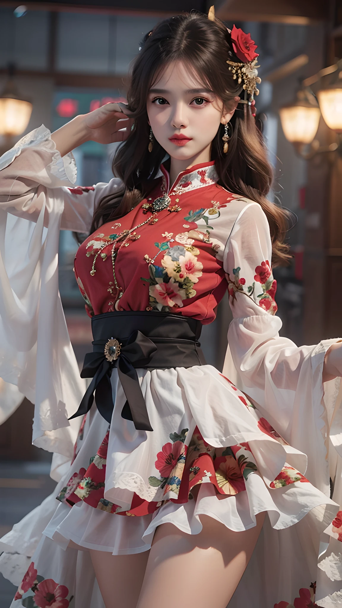 best quality, masterpiece, ultra high res, (photorealistic:1.2), 1girl, (detailed face:1.2), (detailed eyes:1.2), (detailed hair:1.2), (detailed clothes:1.2), 4k, , hair ornament,