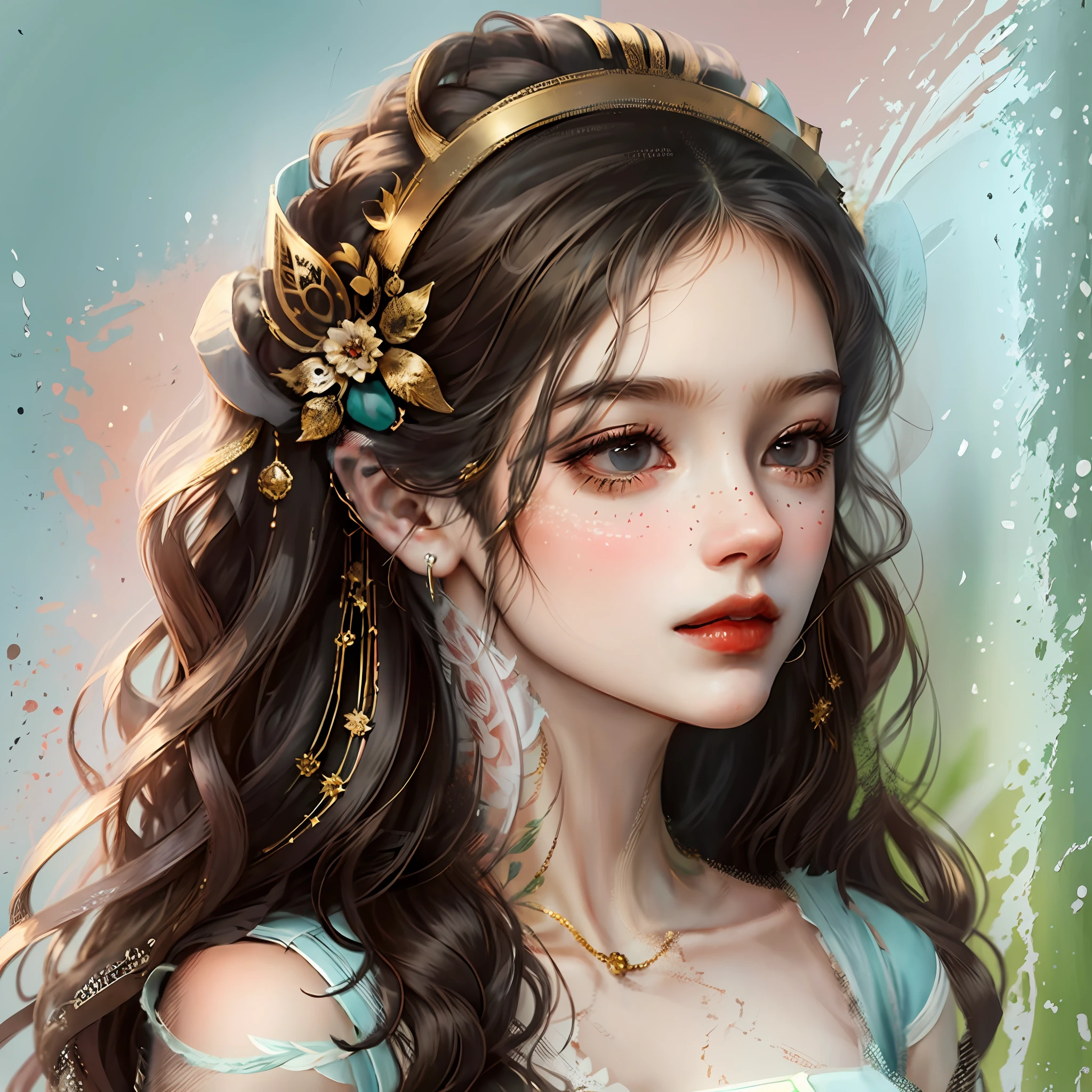 British historical style , Victoria , black long wavy hair , beautiful face , the art is masterpiece , --auto --s2