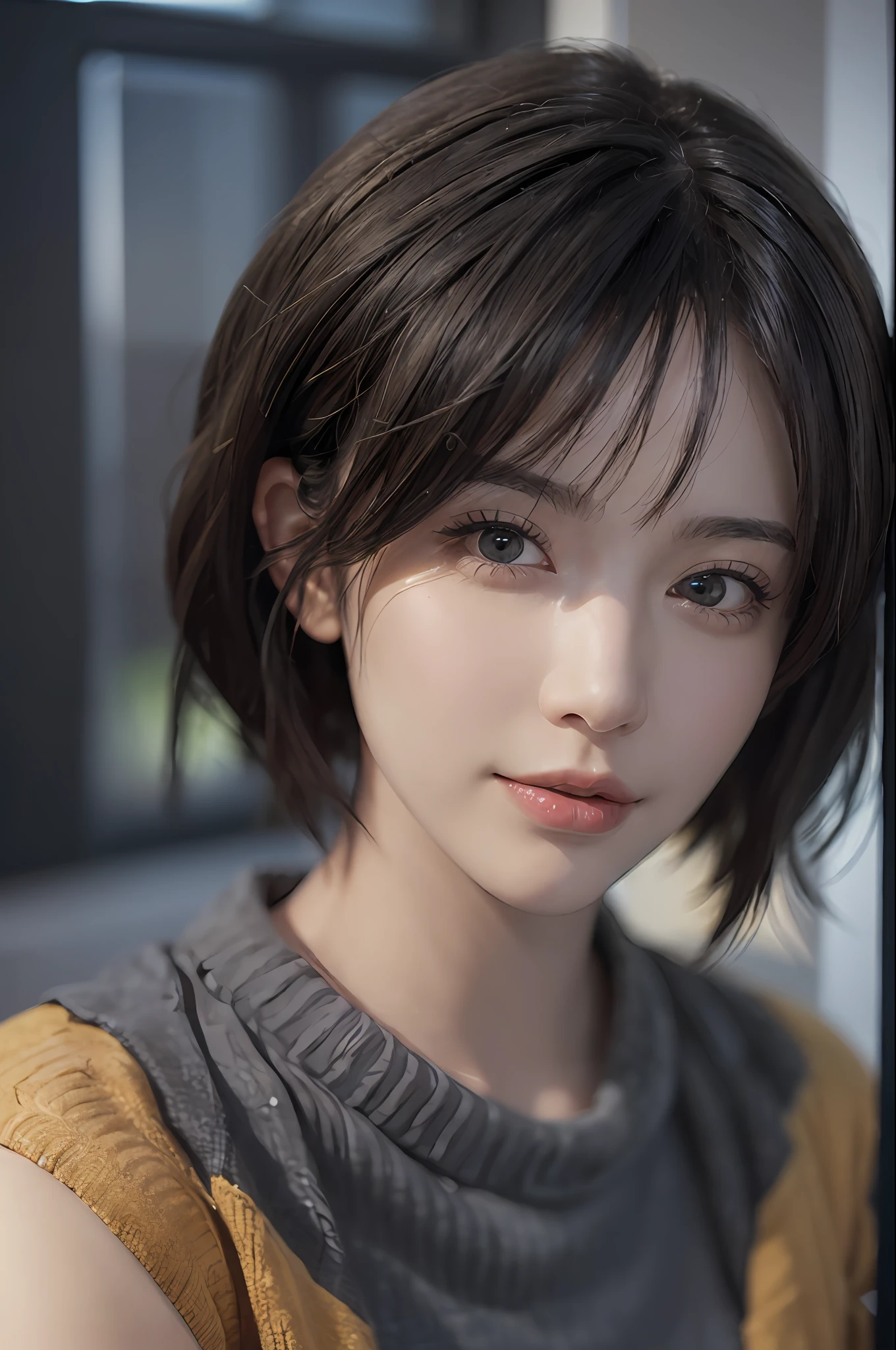 (masterpiece:1.3), (8k, photorealistic, RAW photo, best quality: 1.4), (1boy), beautiful face, (realistic face), (black hair, short hair:1.3), beautiful hairstyle, realistic eyes, beautiful detailed eyes, (realistic skin), beautiful skin, (sweater), Ridiculous, attractive, ultra-high resolution, ultra-realistic, very detailed, golden ratio