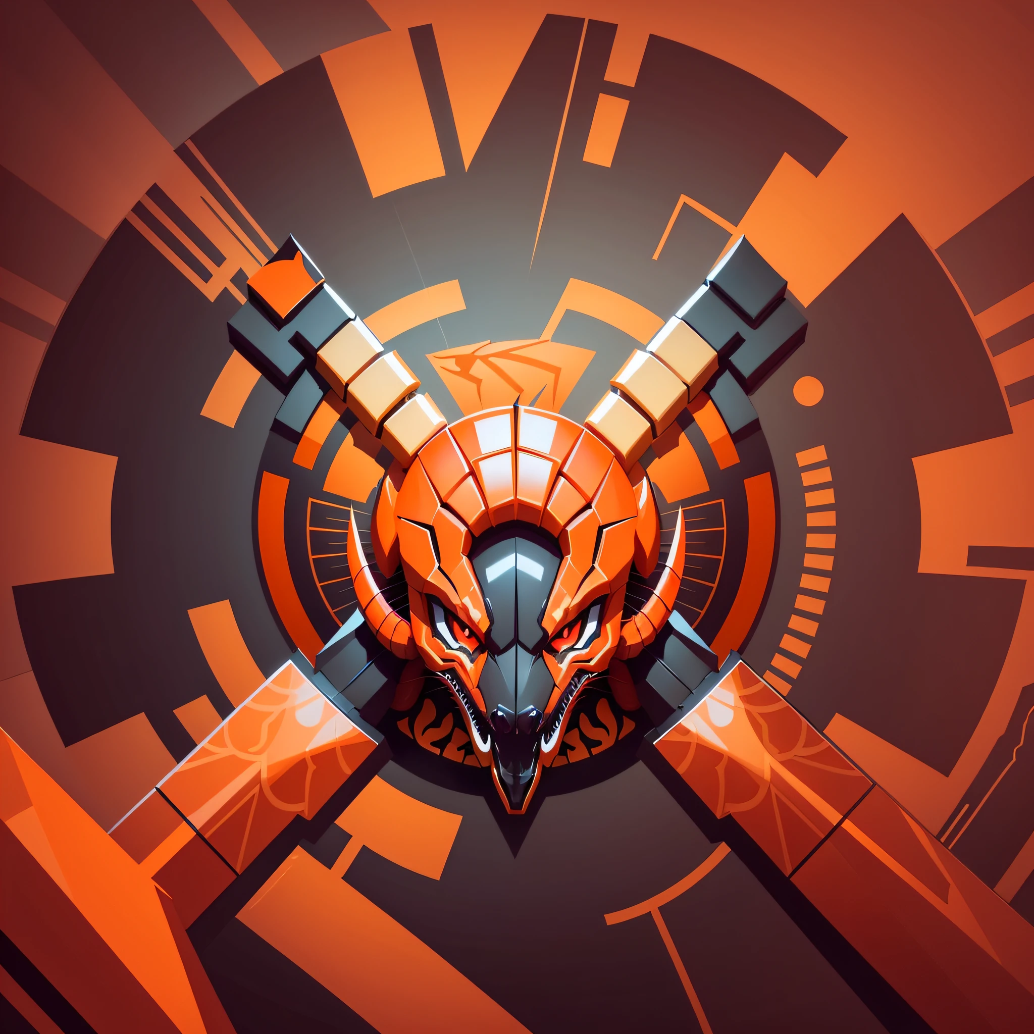 a mascot logo, vector, vector art, contour, clean design, vibrant colors. a mascot logo n the shape of an elegant scorpion, orange and red. --auto --s2