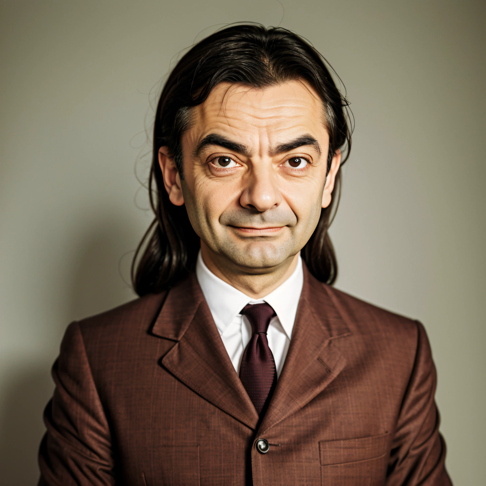 Mr. Bean, brunette, slightly smiling