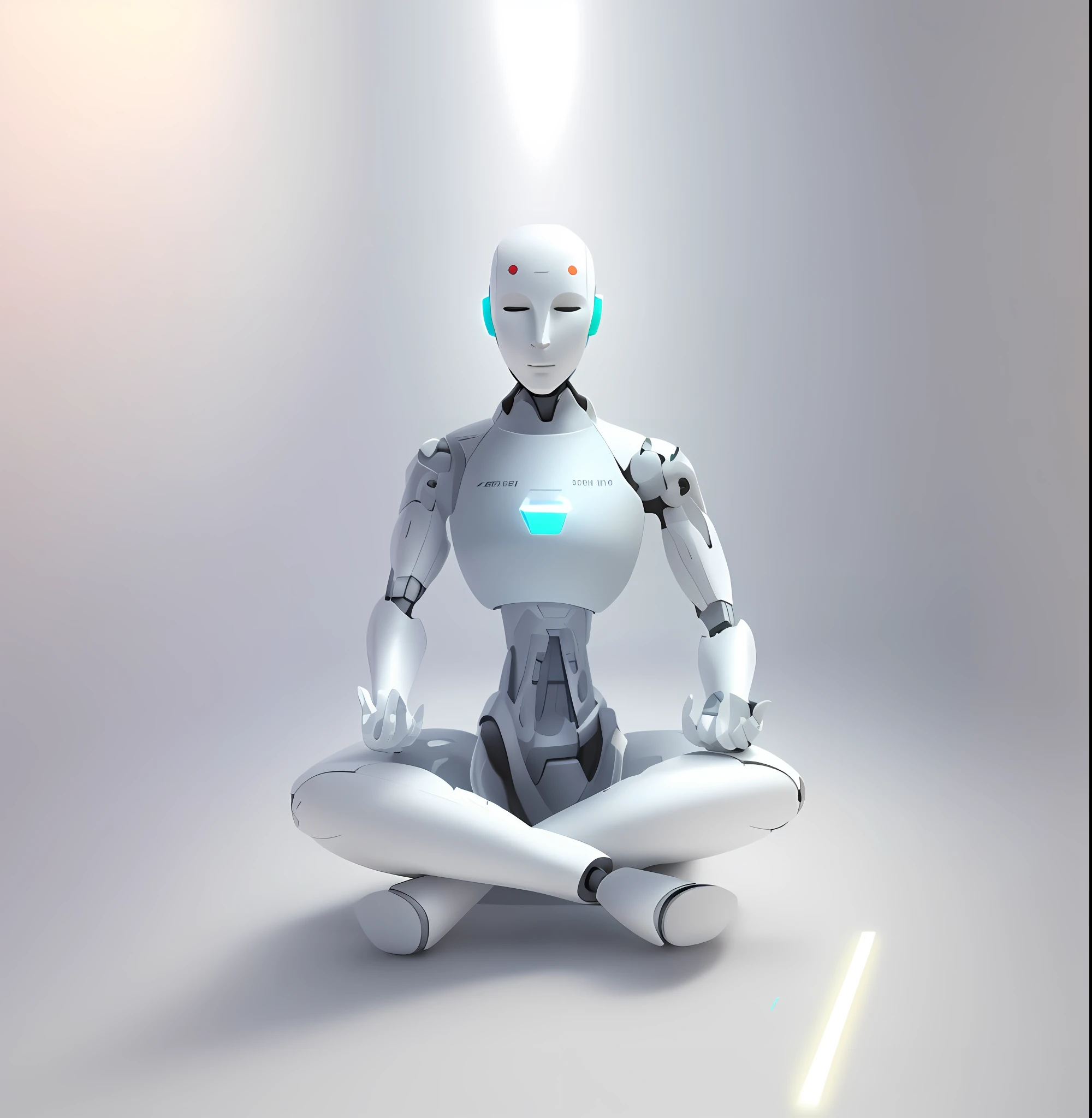 Zen Meditation Robot, Robot Meditation, Male Robot, Robot Meditation, Masterpiece, Best Quality, Vray Rendering, C4D, UE5 Engine, Bokeh, Large Aperture Photography