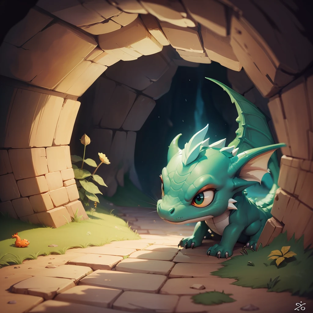 head of a little dragon in a cave --auto --s2