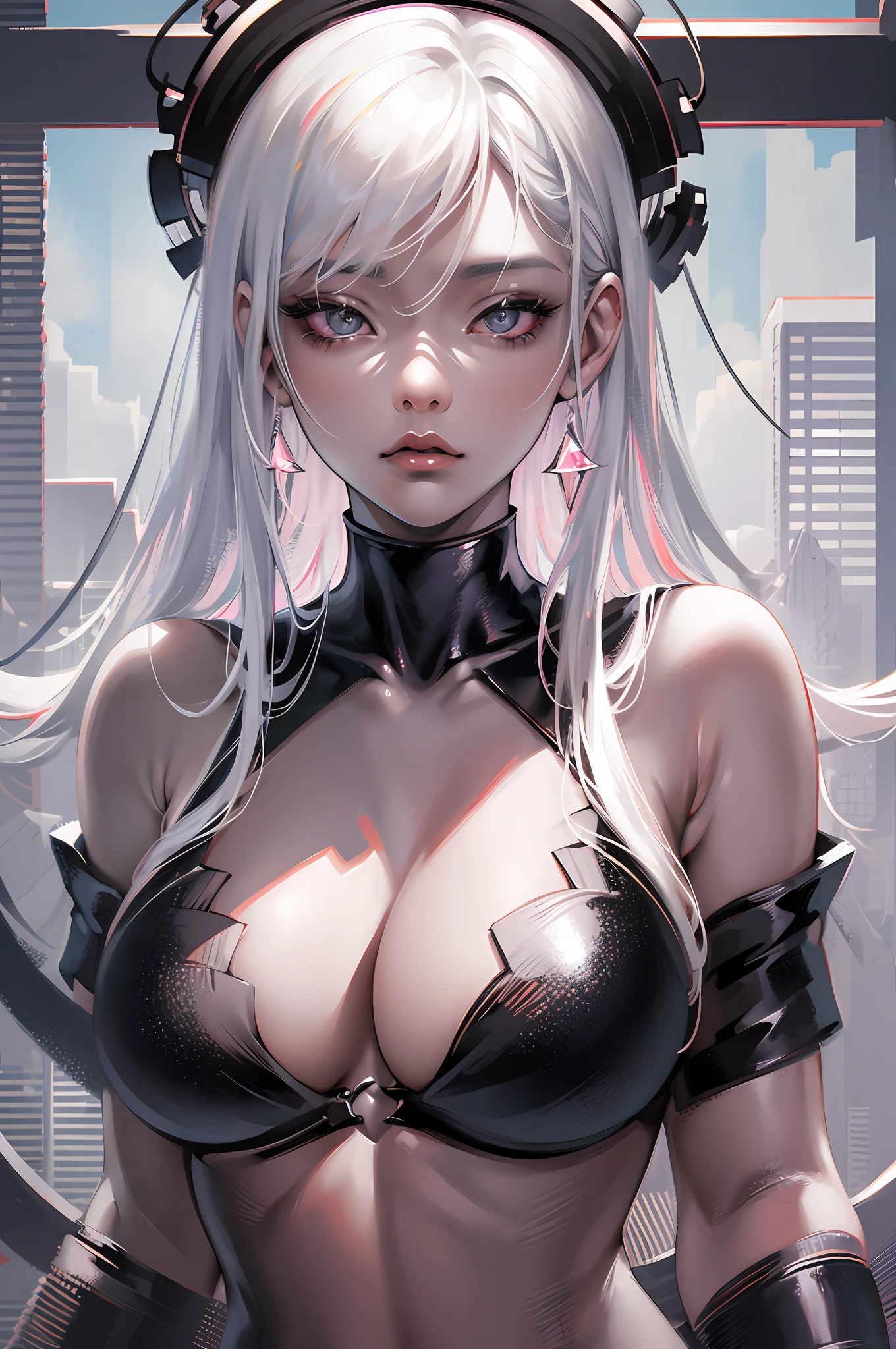 anime girl with white hair and black clothes posing naked, extremely detailed artgerm, detailed digital anime art, artgerm on artstation pixiv, guweiz on pixiv artstation, guweiz on artstation pixiv, fanart best artstation, :: rossdraws, trending on artstation pixiv, rossdraws 2. 5