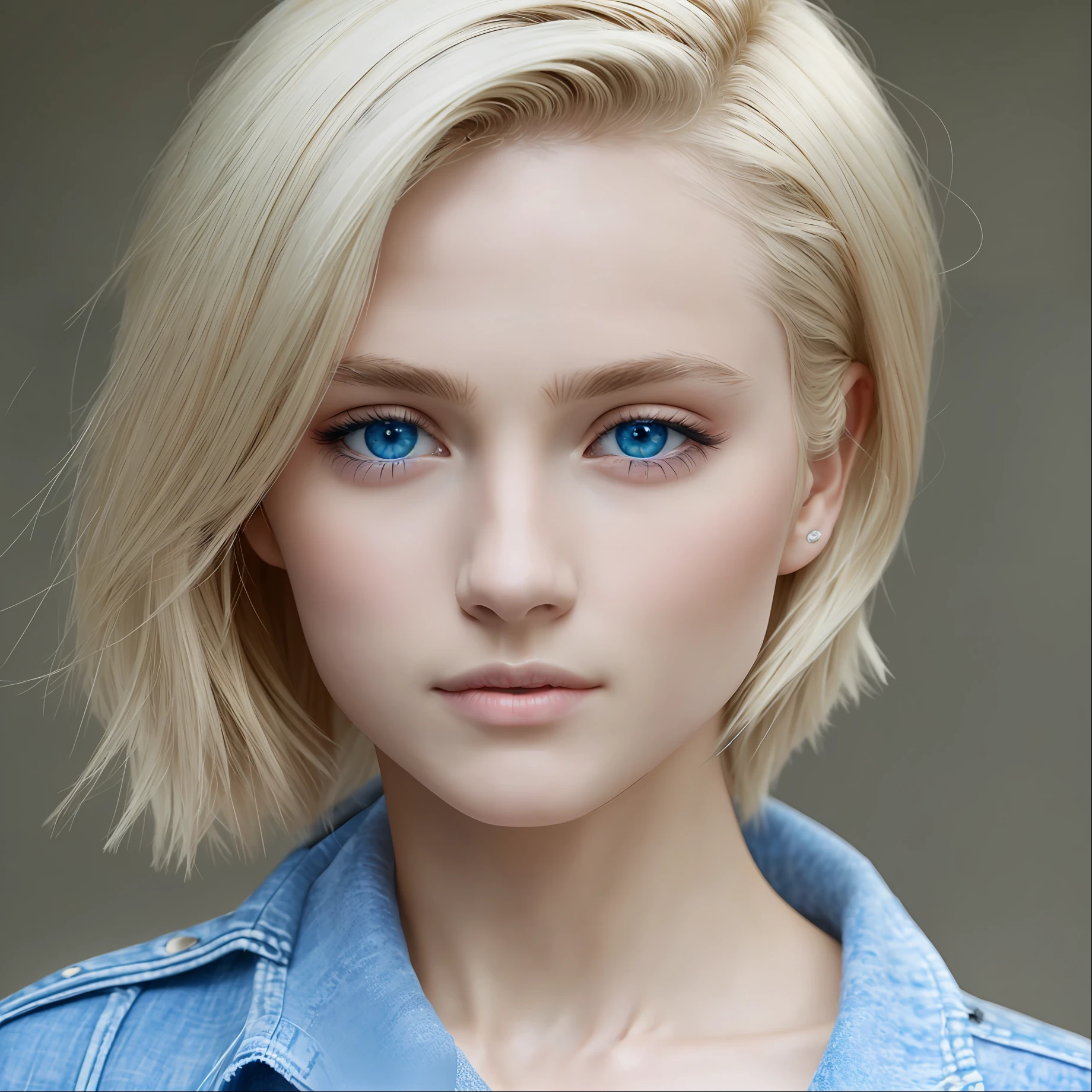 8k, raw photo, top quality, masterpiece: 1.2), (realistic, photorealistic: 1.37), small, white, blonde hair, blue eyes, falling out