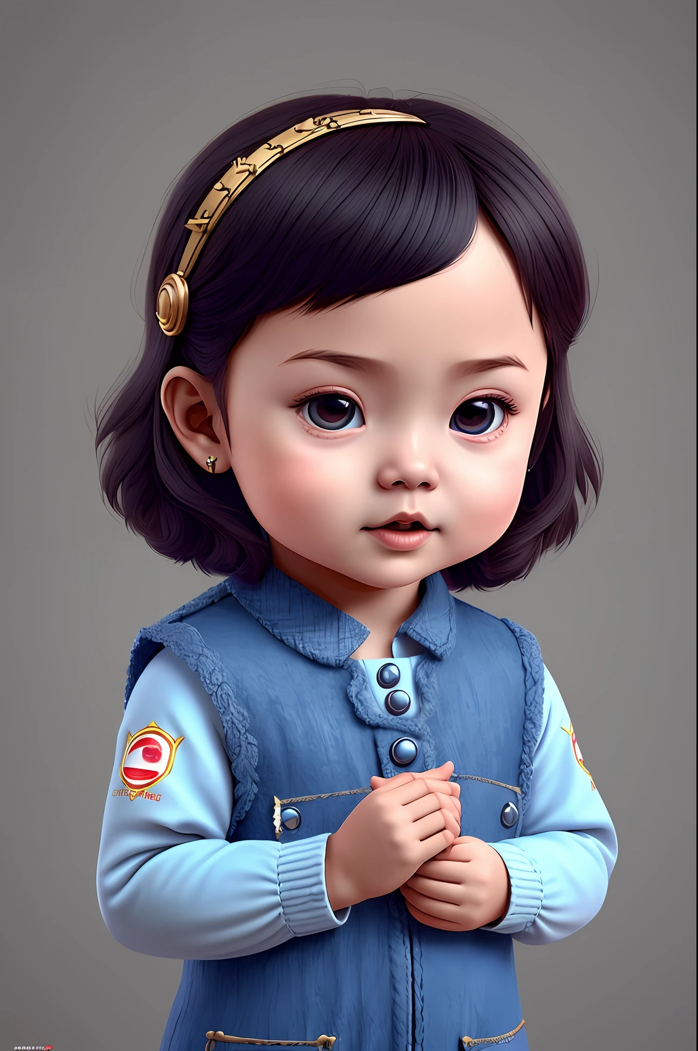 (cbzbb:1.25), portrait of cutest Cherie Chung baby illustration, artstation, CGI_Animation, standing