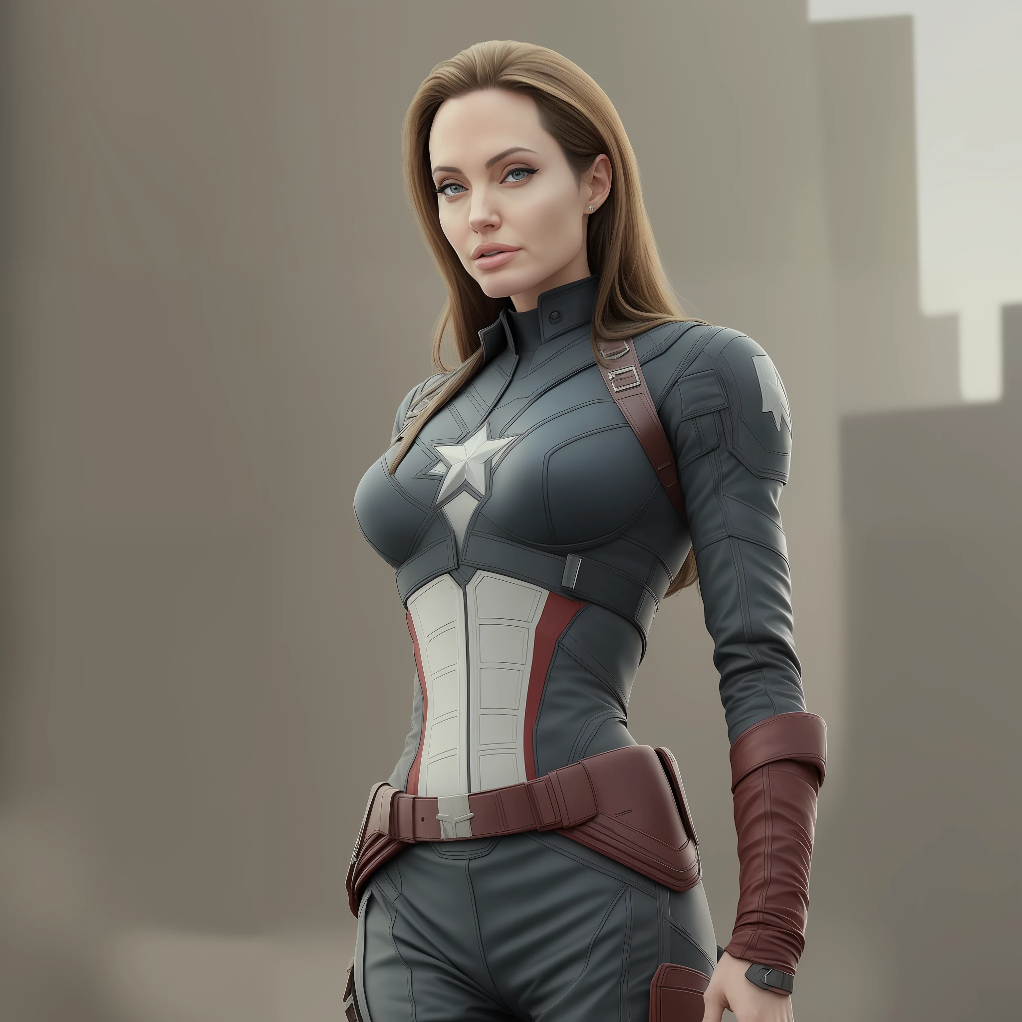 Angelina Jolie in Captain America's realistic outfit --auto --s2