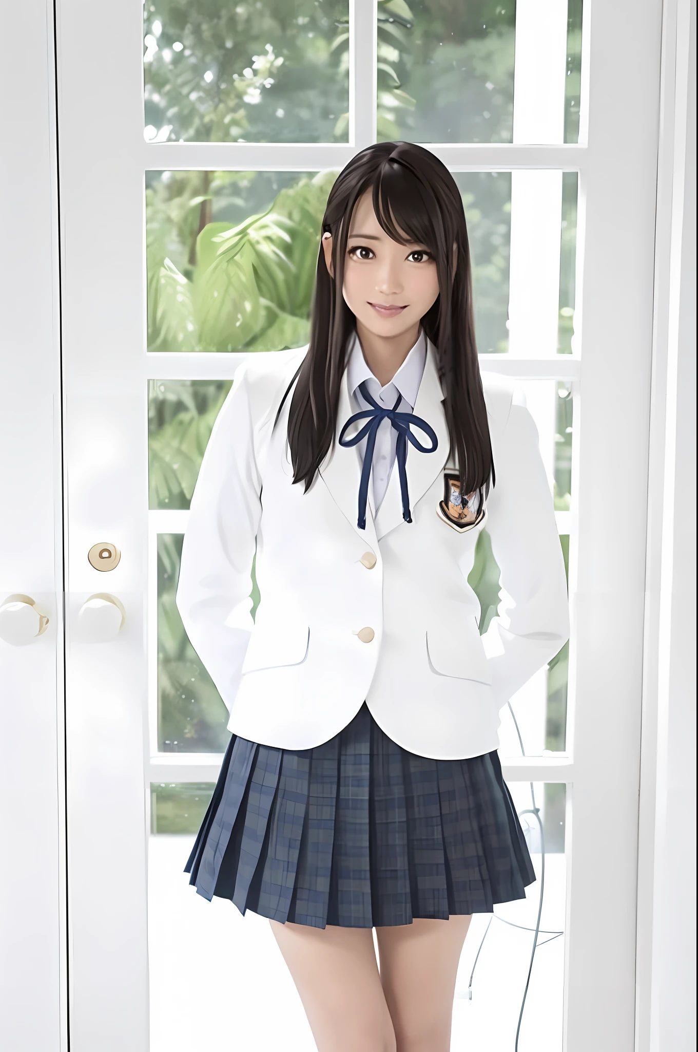 arafed asian woman in a school uniform posing for a picture, japanese school uniform, magical school student uniform, jk uniform, seifuku, wearing japanese school uniform, japanese girl school uniform, wearing school uniform, wearing a school uniform, school uniform, magic school uniform, loose coat collar sailor uniform, cute schoolgirl, girl wearing uniform, white uniform