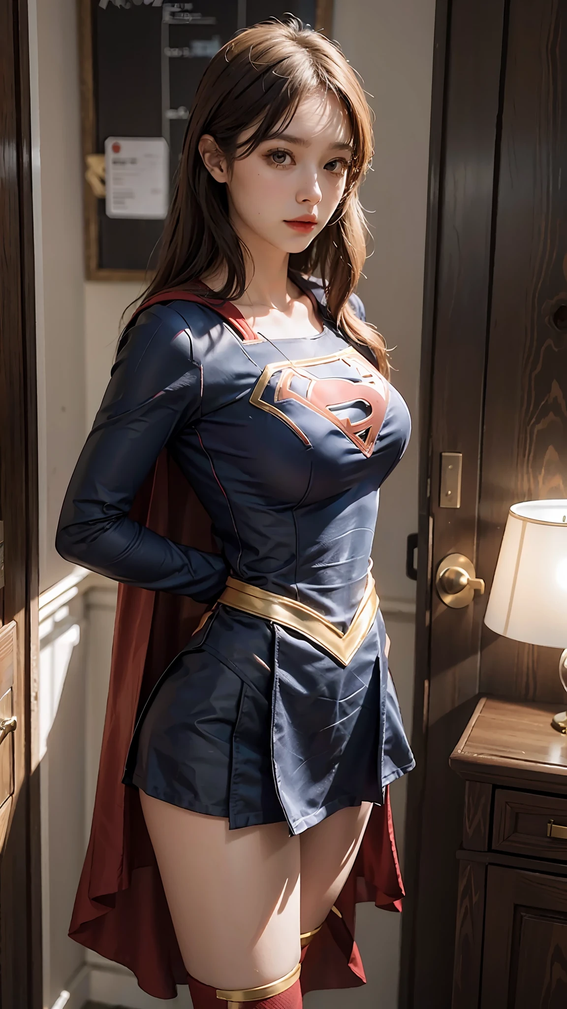 Woman body set big breasts, Supergirl costume dress