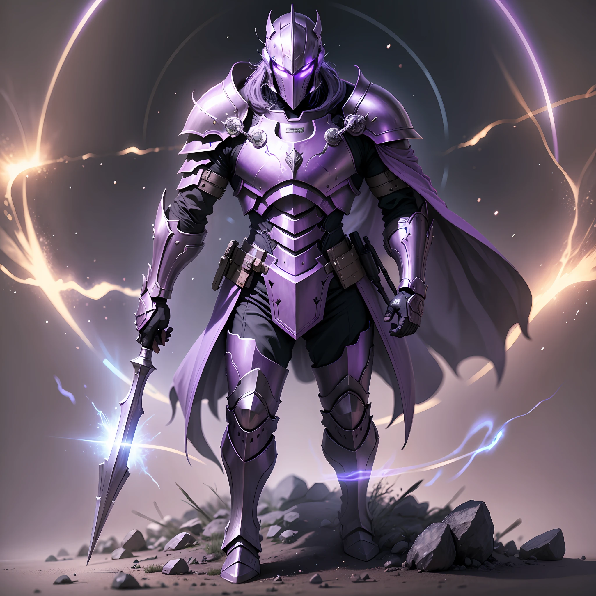 Knight, Ultrabright, Sci-fi, Ethereal Fantasy, man, purple armor