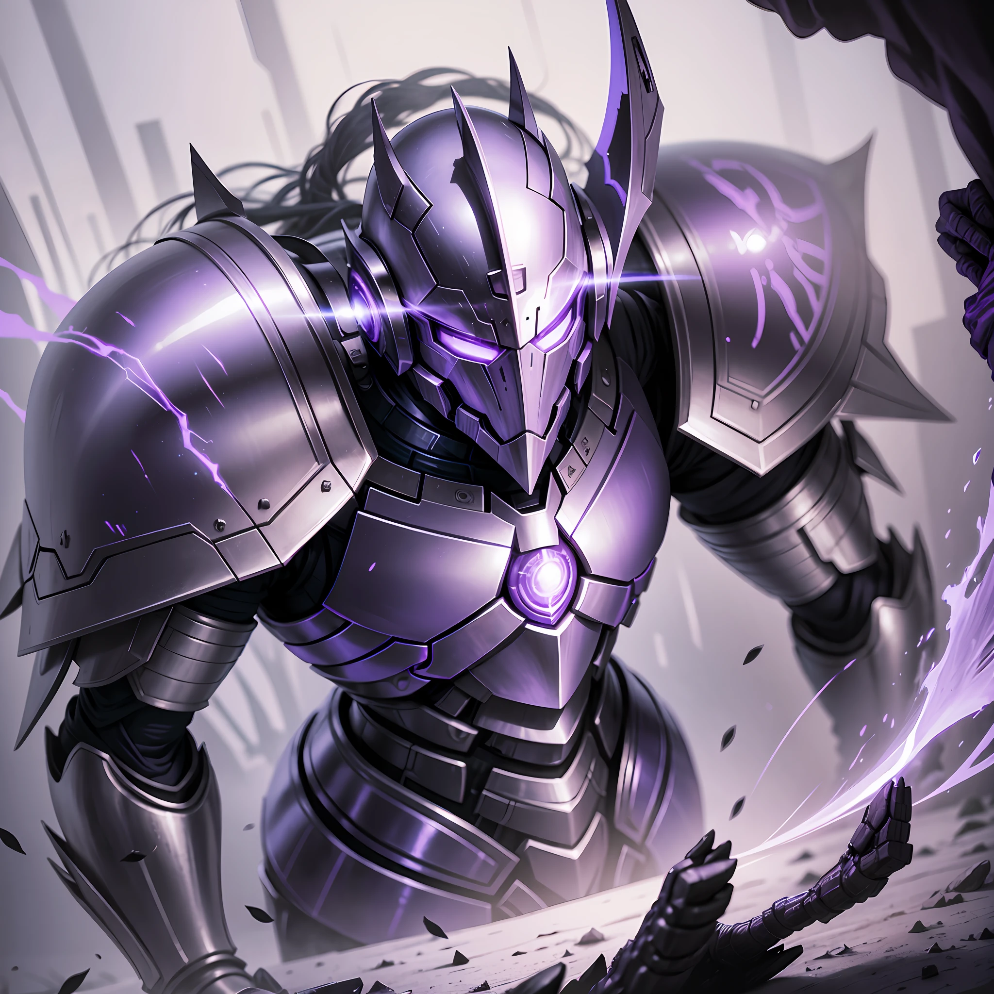 Knight, Ultrabright, Sci-fi, Ethereal Fantasy, man, purple armor
