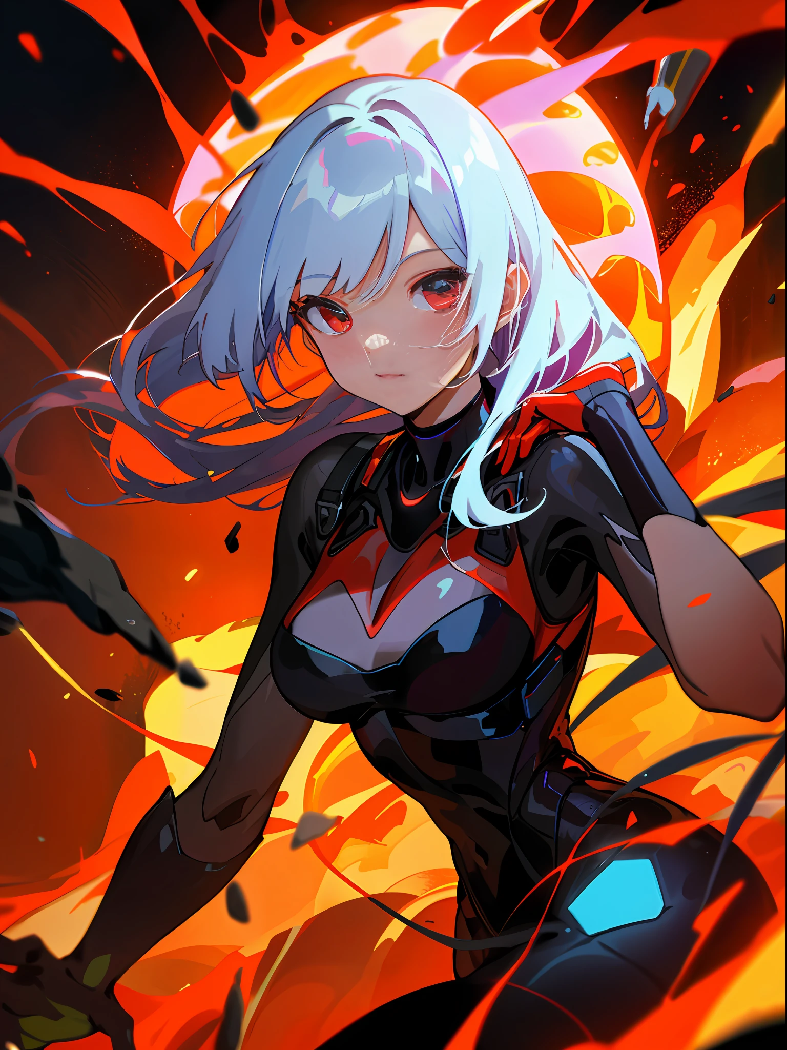she is a gorgeous woman coming out of volcano and created out of lava, by Vladimir Matyukhin --ar 800:1600 --v 5. 1 --style raw --s 300