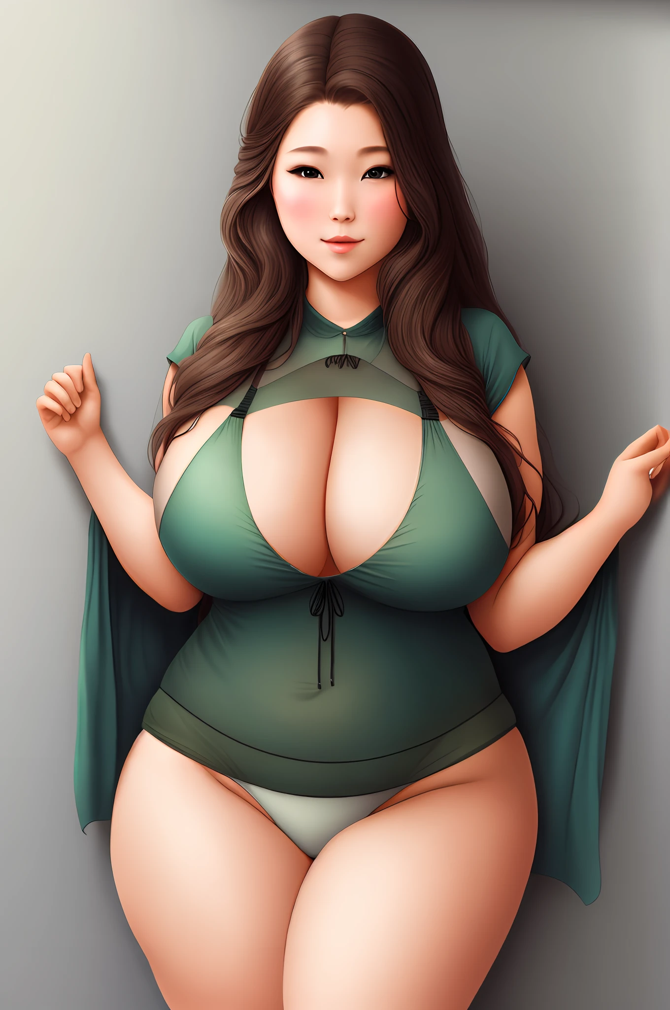 1girl, large , wide hip, masterpiece, high quality, sensual clothing, transparent, sexy, sual