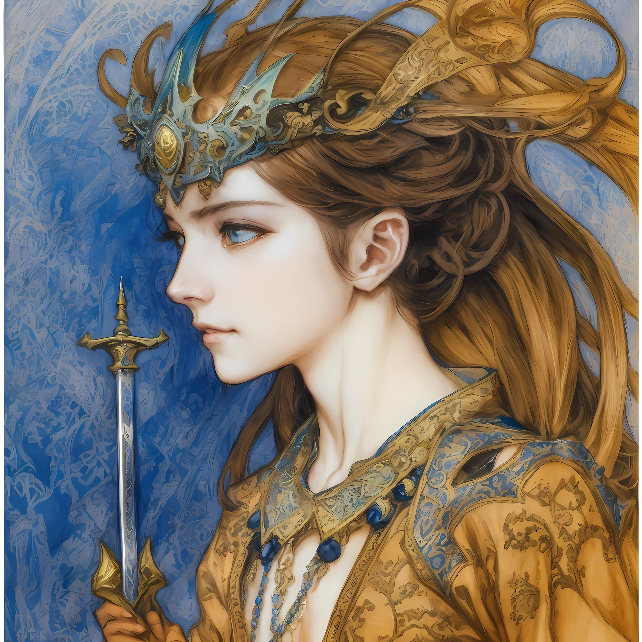 Woman with sword in hand, beautiful fantasy empress((Beautiful fantasy empress)), high detail, artgerm closeup, anime illustration, fantasy woman, beautiful fantasy art portrait, Laufey/Artgerm. epic fantasy character art, a digital rendering, fantasy art epic fantasy character art, fantasy art  PastelPencil colored Pencil drawing Watercolor painting  byArthur Rackham  byJean Delville byAnders Zorn Drawings  byRedon Illustration, concept art, character concept,epic fantasy character art, a digital rendering, fantasy art epic fantasy character art, fantasy art  PastelPencil colored Pencil drawing Watercolor painting  byArthur Rackham  byJean Delville byAnders Zorn Drawings  byRedon Illustration, concept art, character concept,