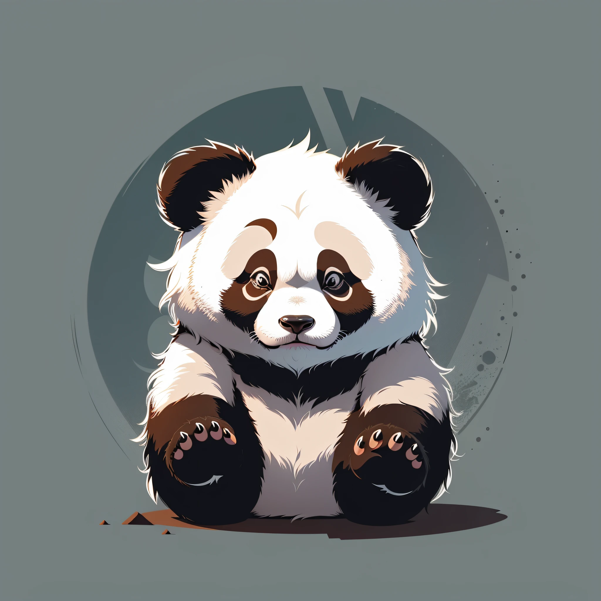 vector graphic log of panda,simple minimal
