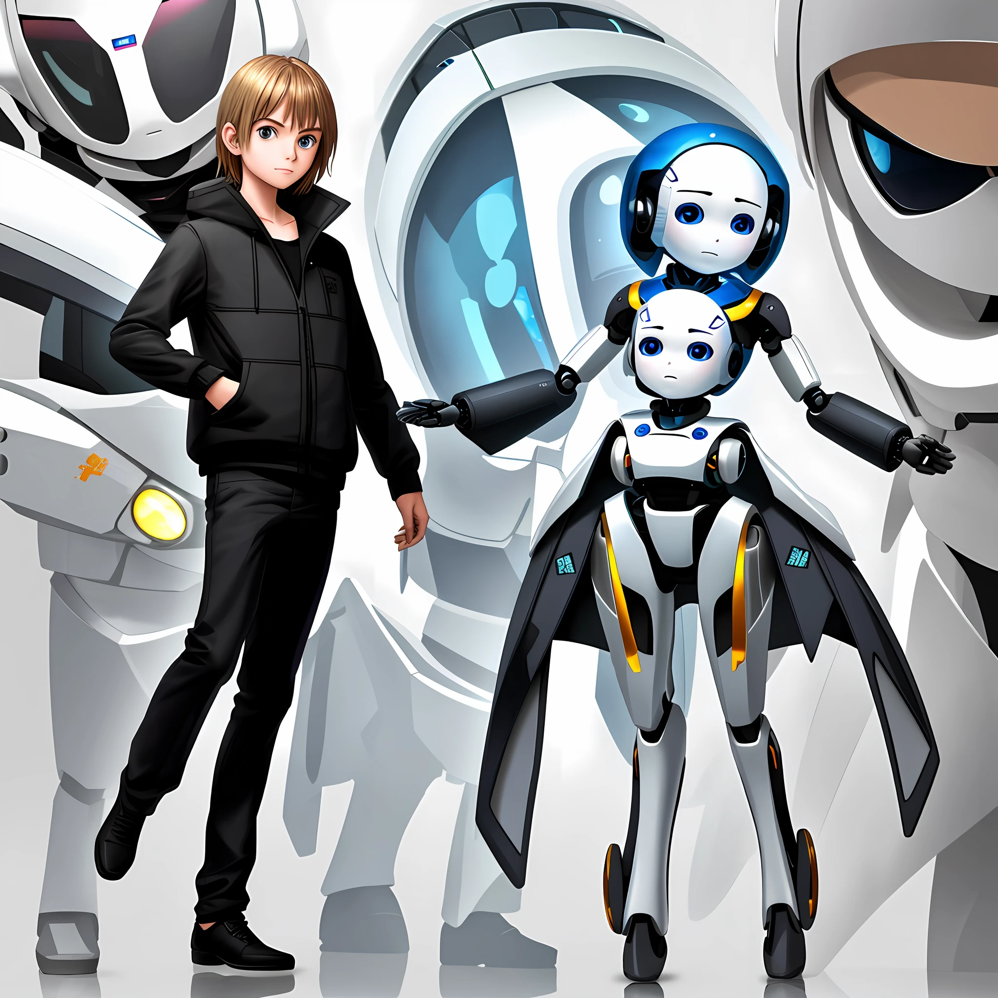 Ideal human robot with a child's face