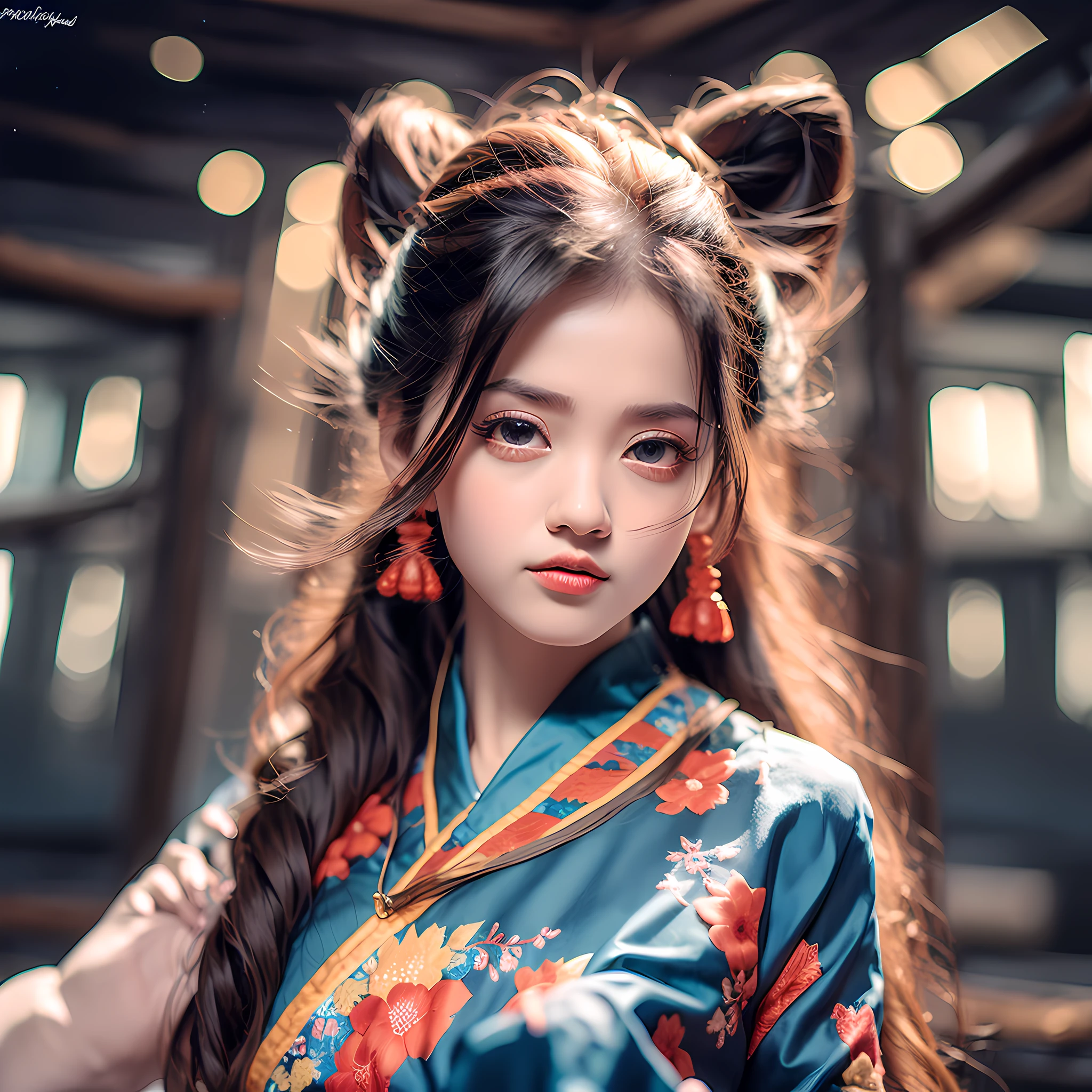 (8K original image, masterpiece:1.2, best quality, Dunhuang ancient style), (physically based rendering, super detailed, heart-shaped pupil, super high resolution), frontal illumination, focused eyes and facial expressions, floating hair, close-up portrait, pursuit of extreme detail, eyes and face are particularly detailed, beautiful and delicate eyes, . --auto --s2