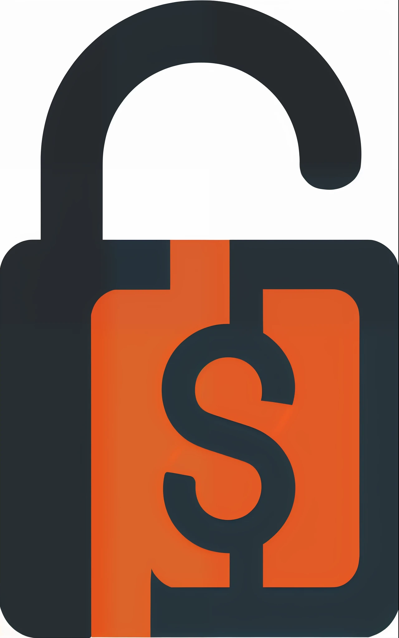 A closeup of a padlock with a dollar sign on it, logo without text, full image, letter S, high quality screenshot, three-dimensional photorealistic